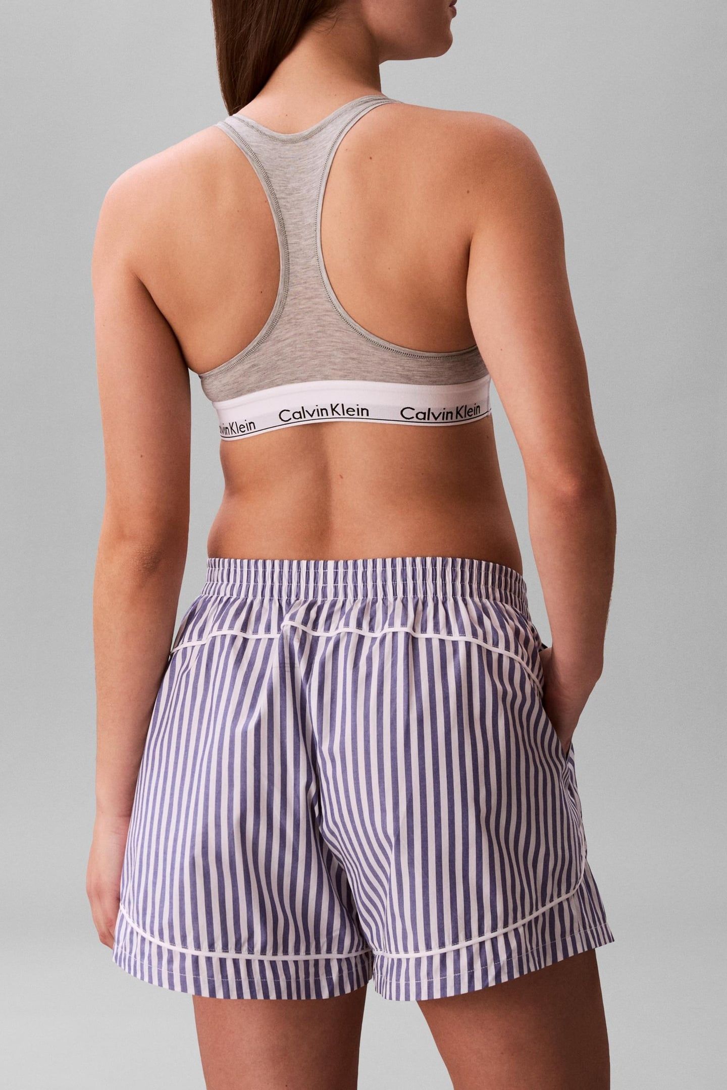 GRAPHIC POPLIN SLEEP BOTTOM PENNY STRIPE BLUE RIVER FOG 3