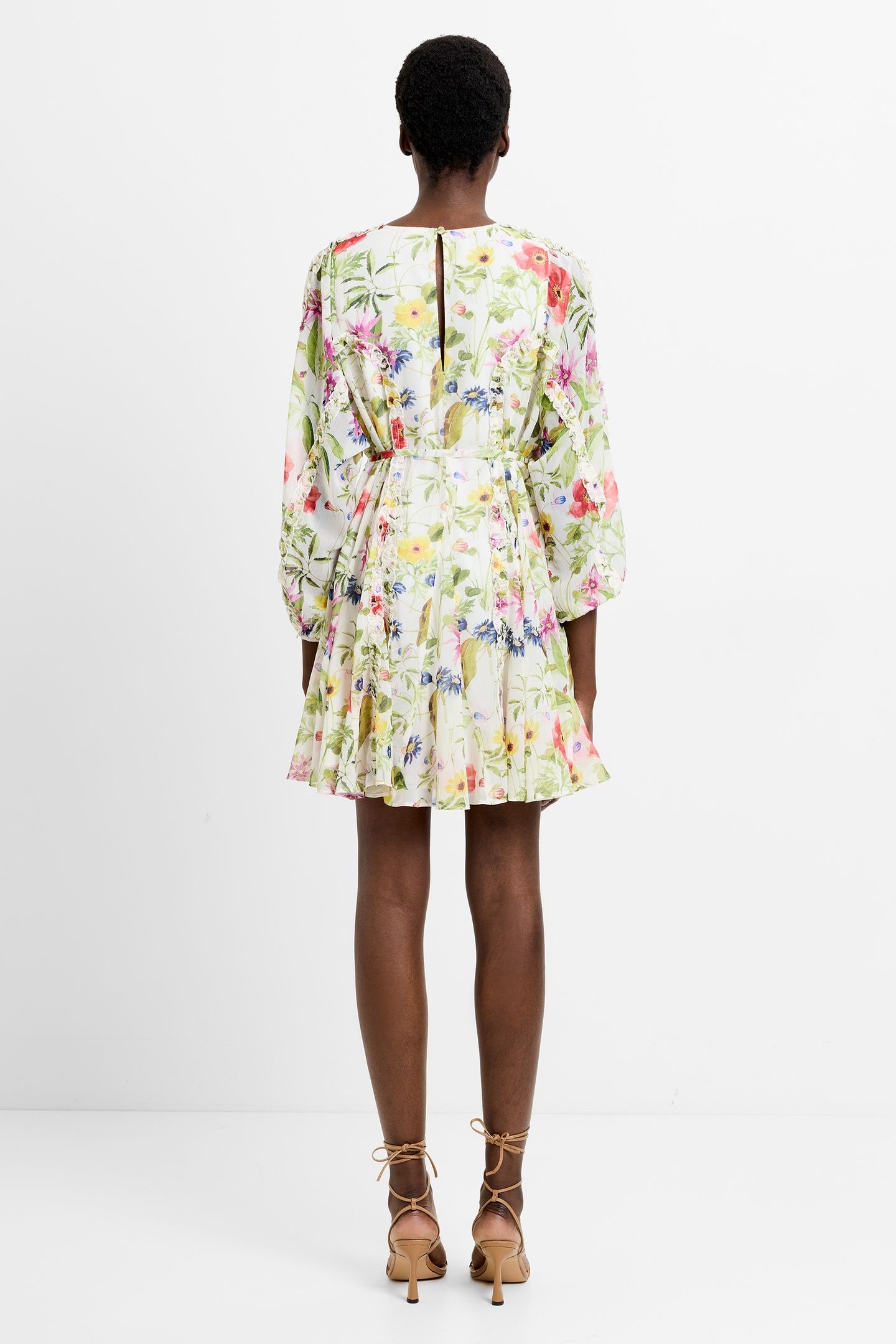 MONICA GODET FLIPPY DRESS S PORCELAIN CRM MULTI 4