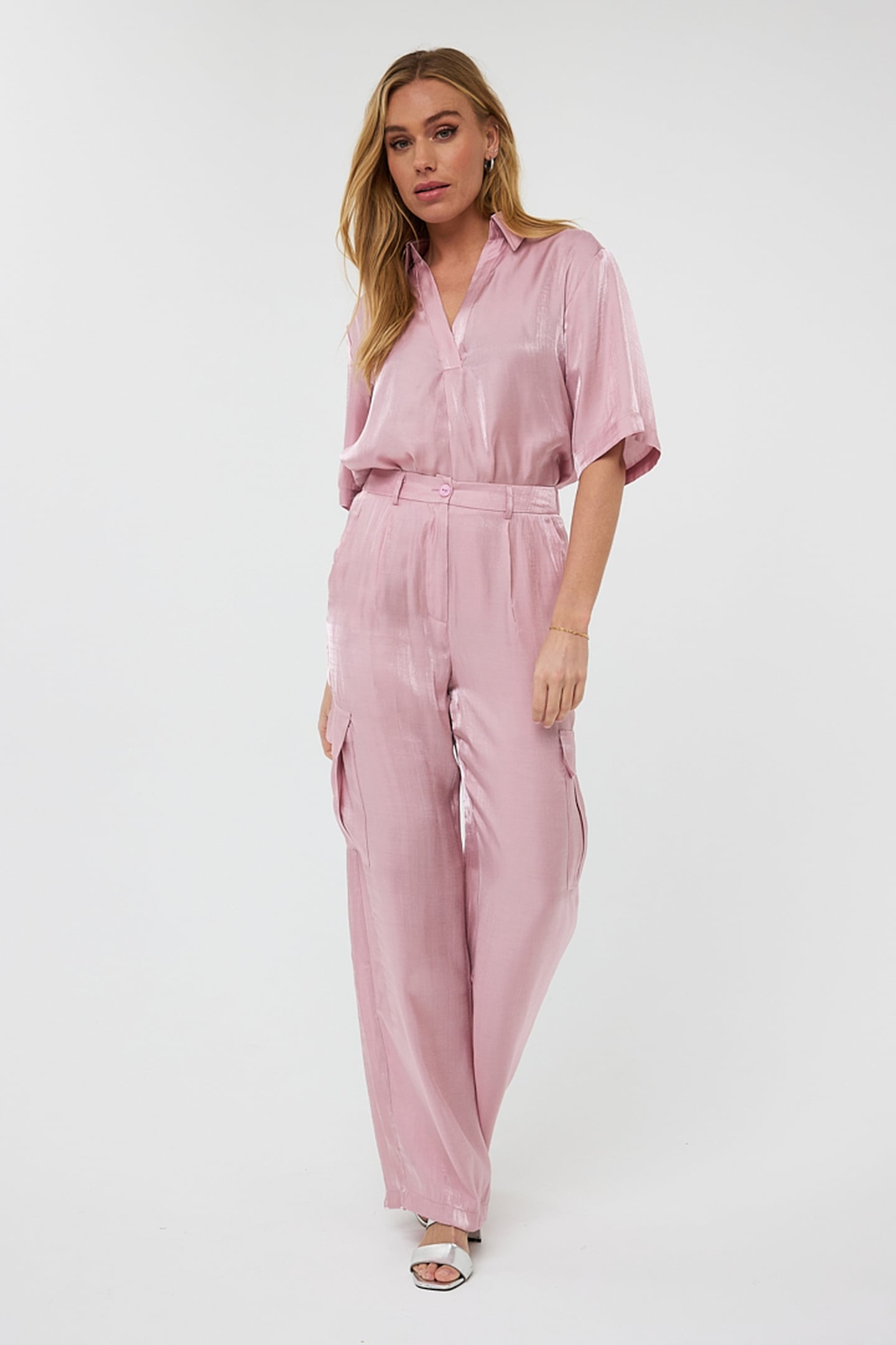 BLOUSE OVERSIZED SILKY TOUCH PASTEL PINK 1