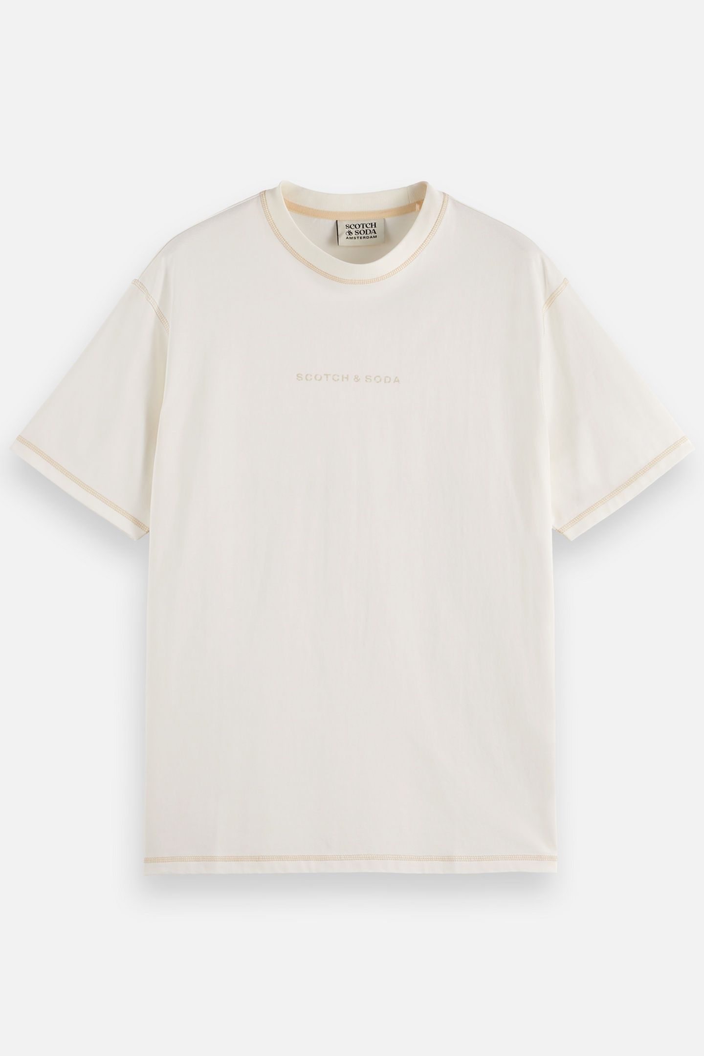 LOGO FRONT CHEST T-SHIRT OFF WHITE 4
