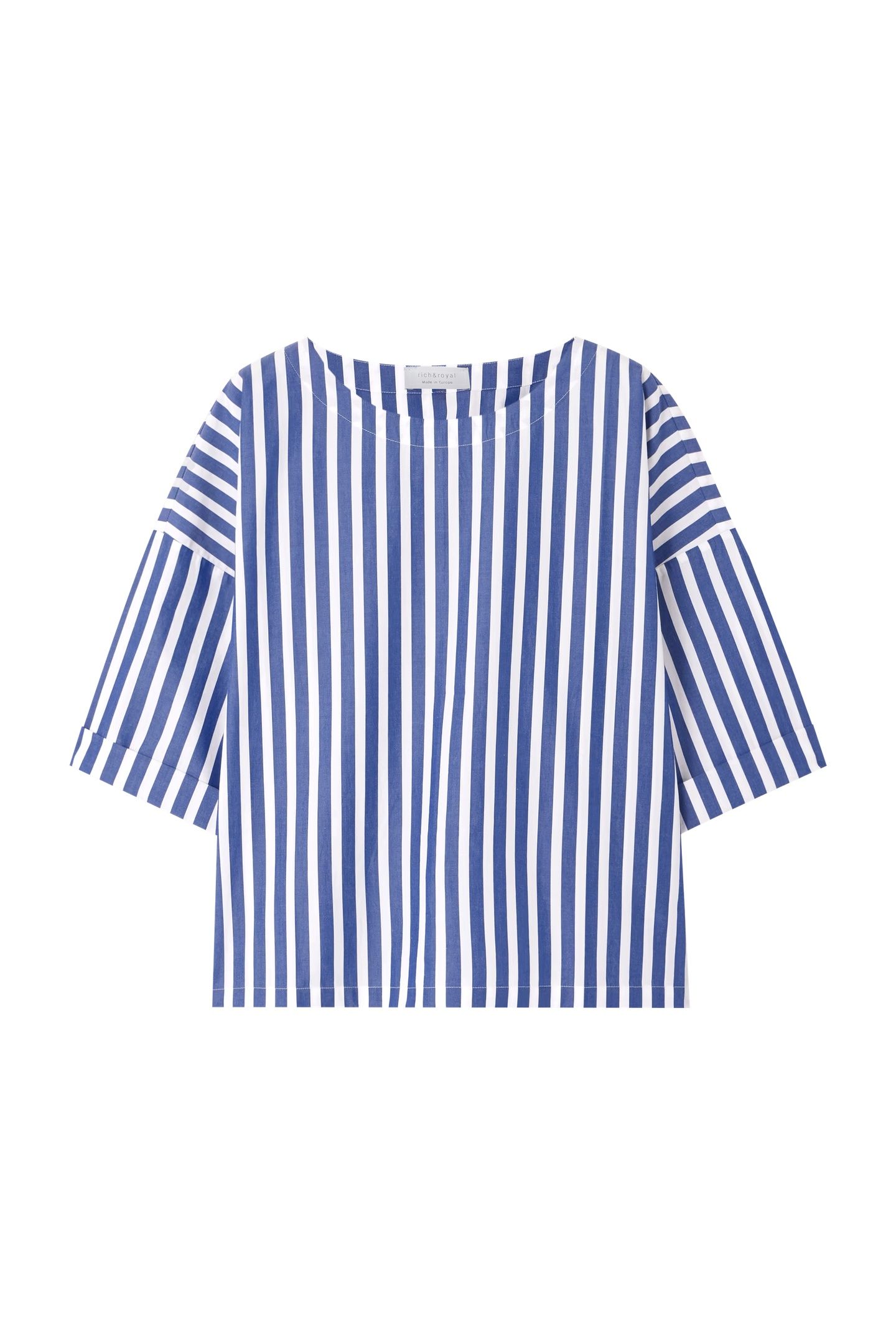 COTTON STRIPE BLOUSE MIDNIGHT BLUE 4