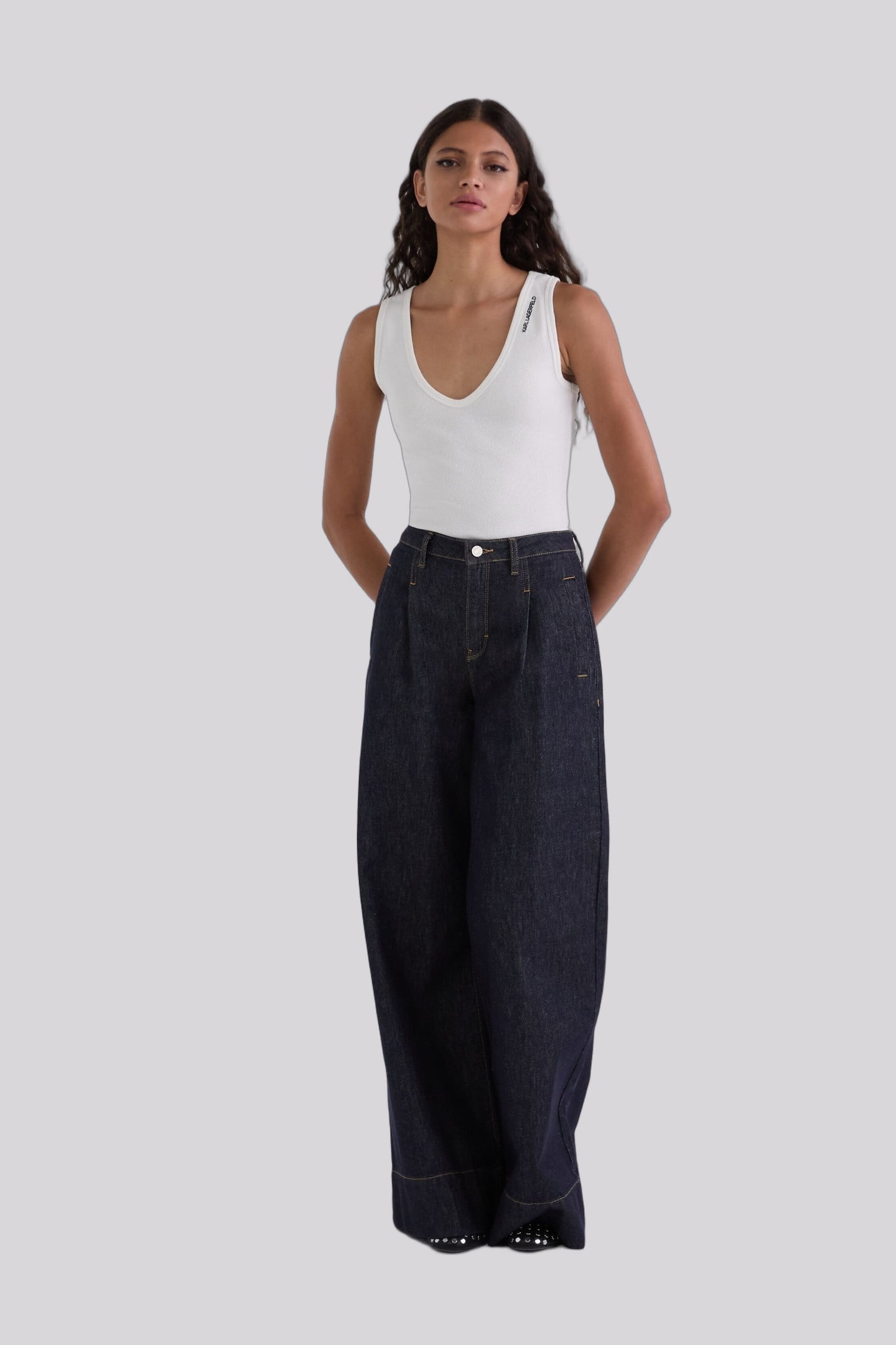 FASHION WIDE LEG DENIM DARK BLUE 1