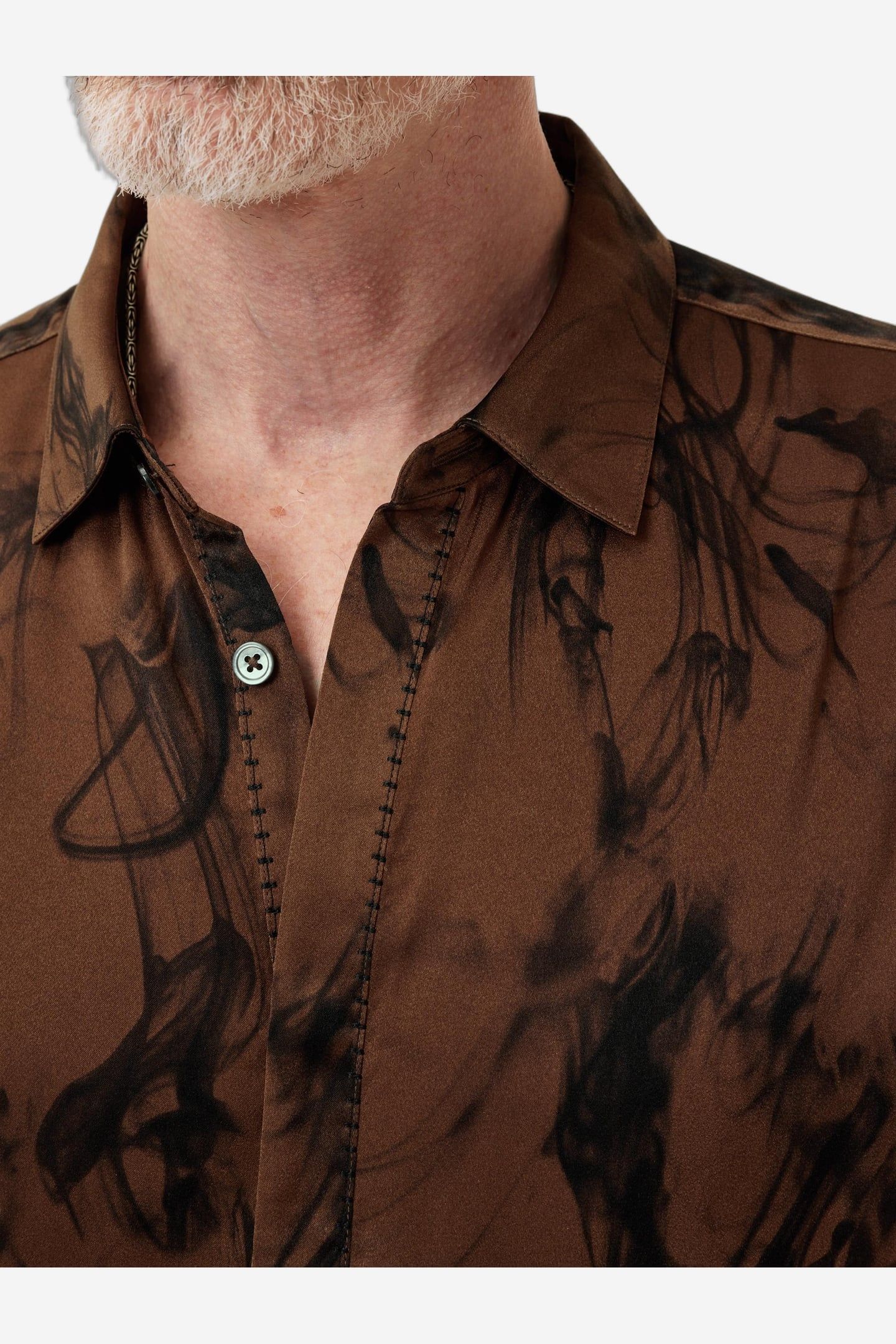 CONCEALED BUTTON PLACKET SHIRTS WITH DEC LT CHOCOLATE 3