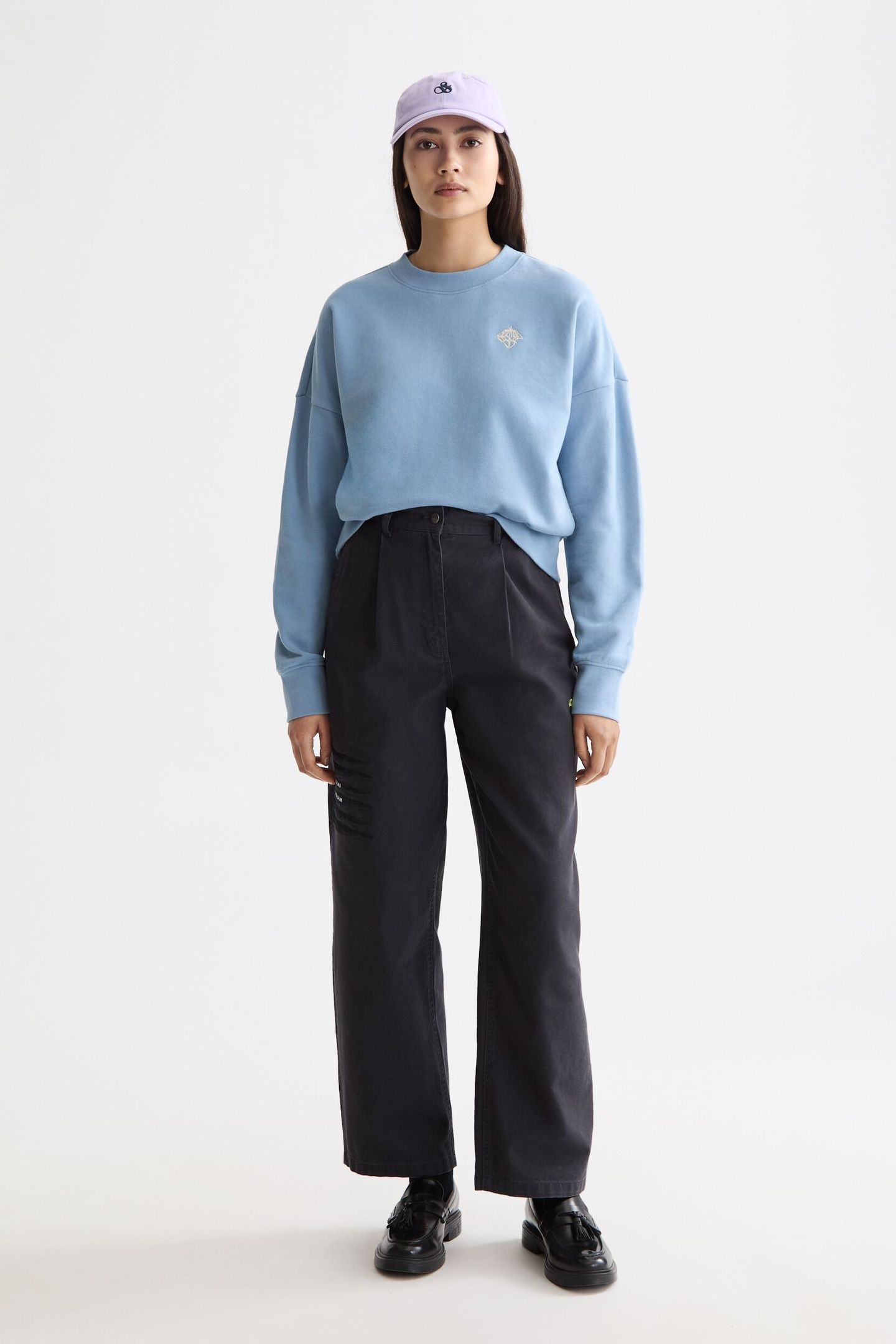 RAINE - HIGH RISE WIDE LEG WASHED PANTS CHARCOAL ART 7