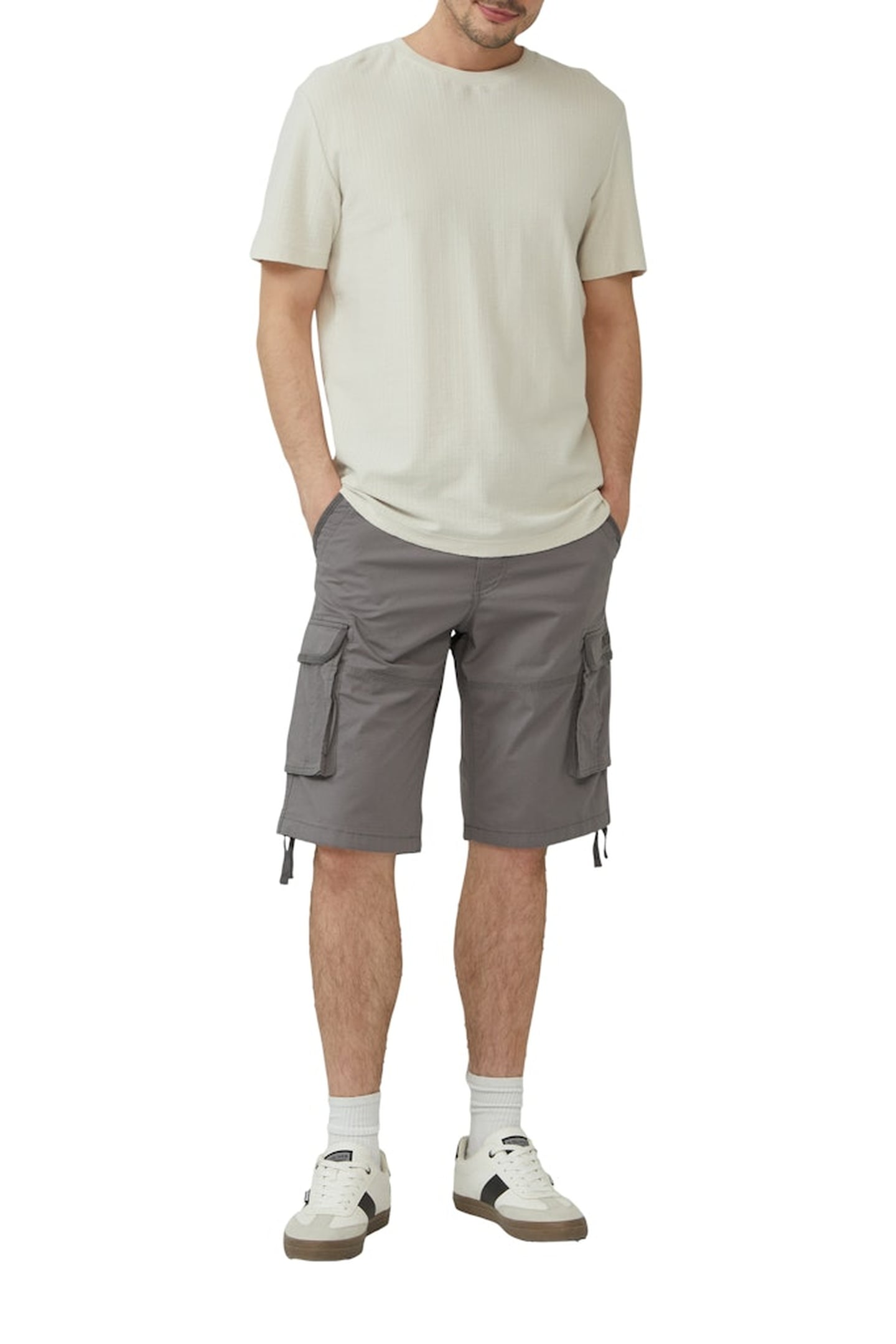 S.OLIVER SHORTS GREY/BLACK 2