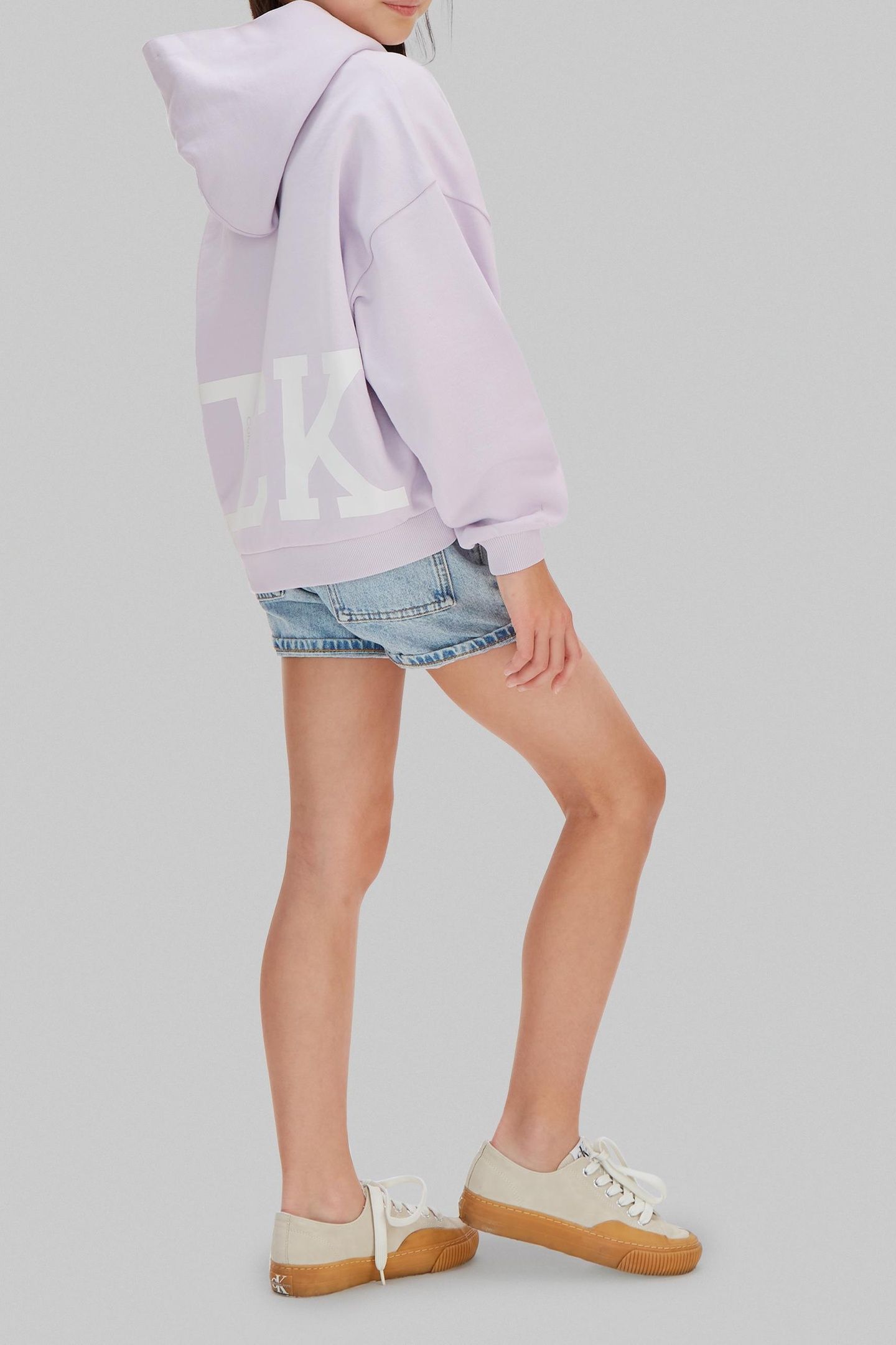 GIRLS CK HOODED SWEATSHIRT ISLAND LILAC 3