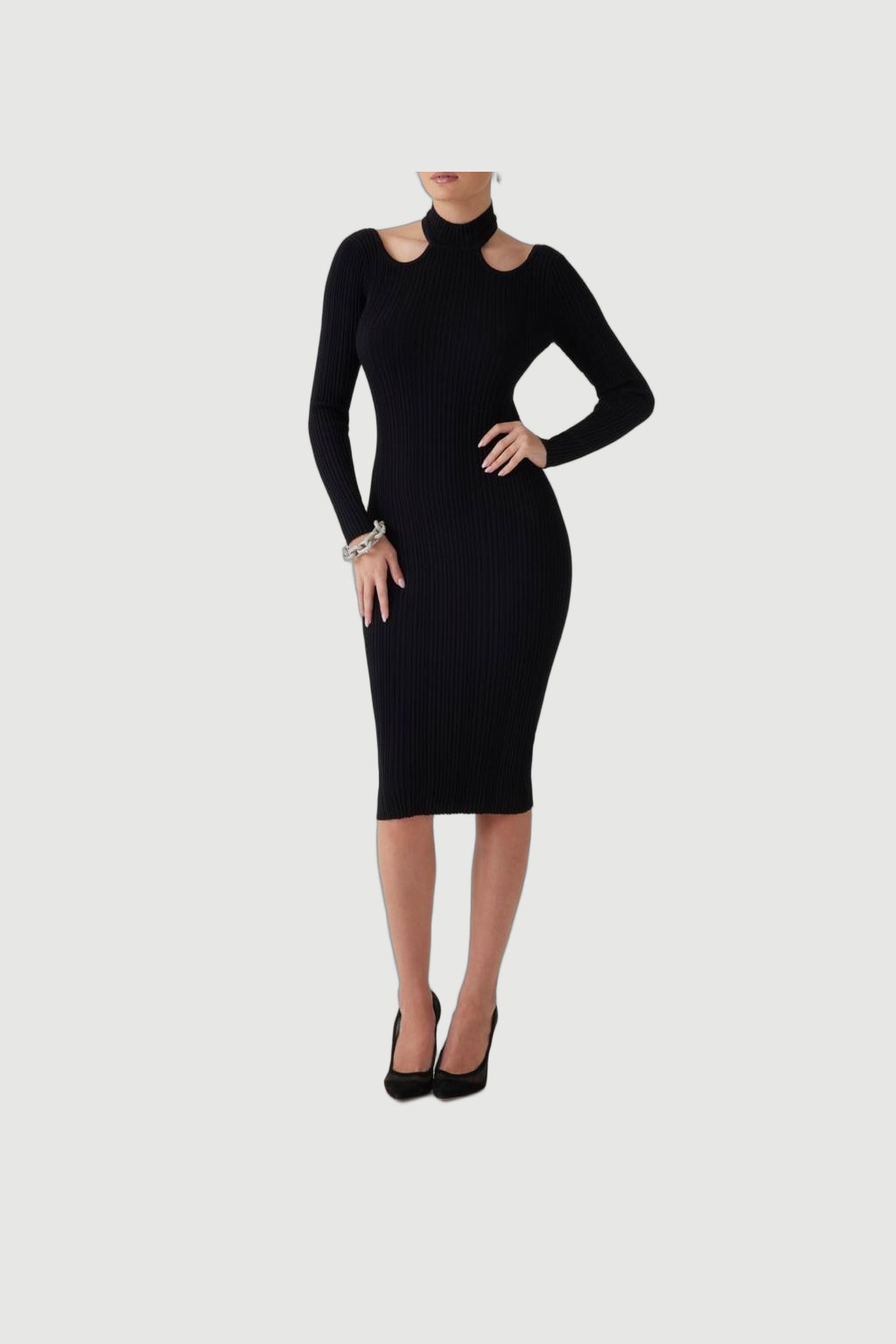 NARA SWEATER DRESS JET BLACK A996 4