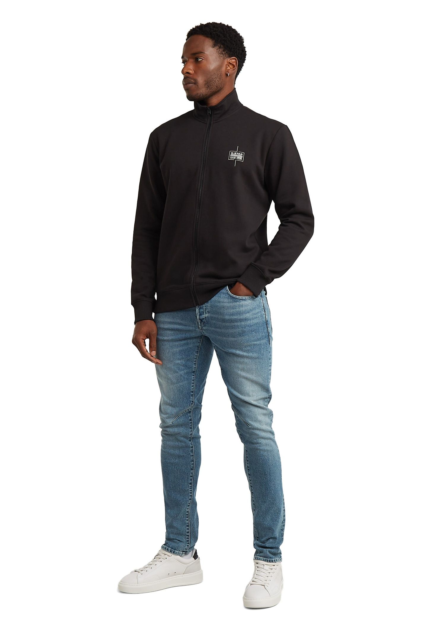 LOGO ZIP THRU SWEAT BLACK 3