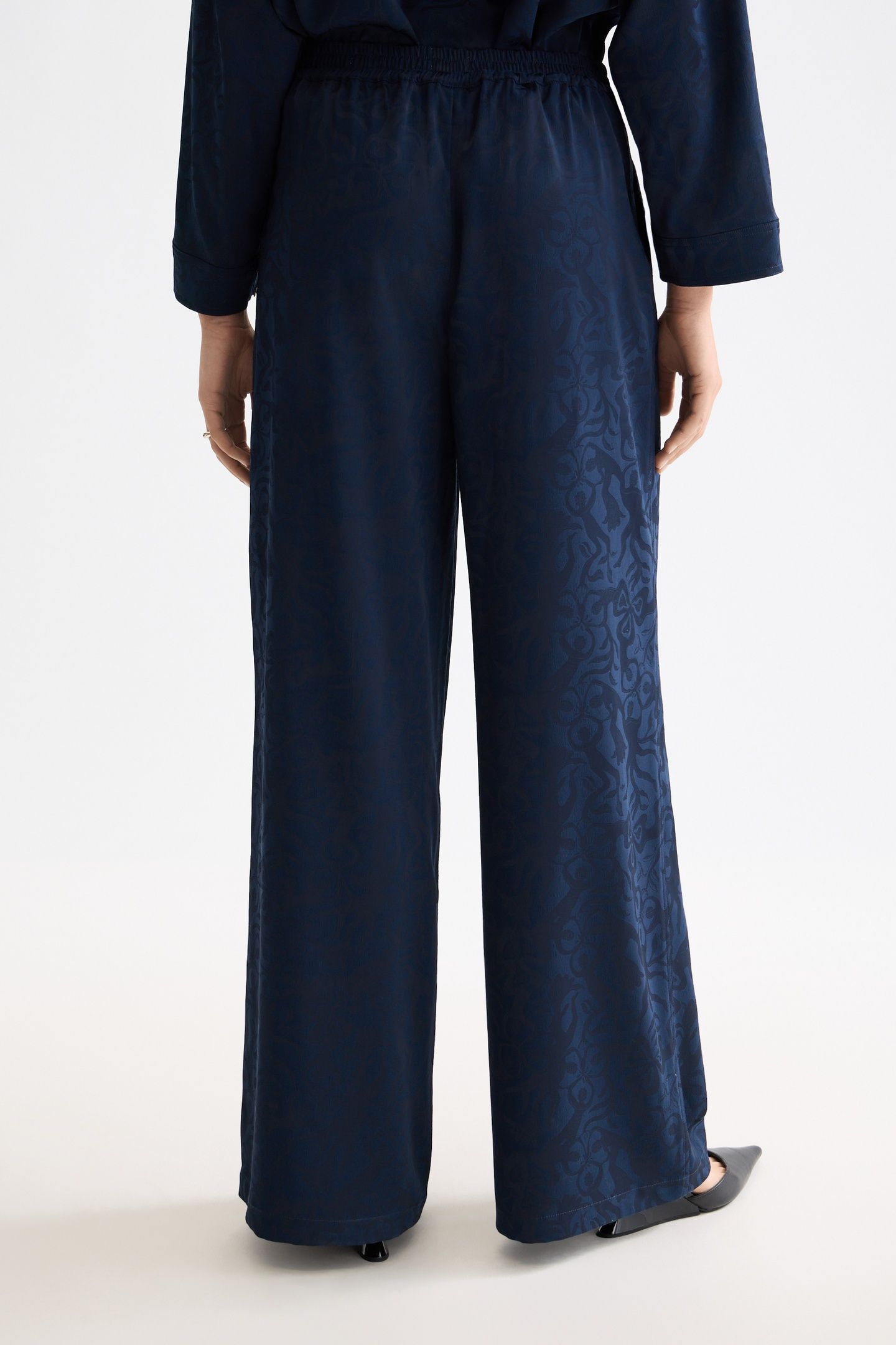 ELENI - HIGH RISE WIDE LEG PYJAMA PANTS SKY CAPTAIN 3