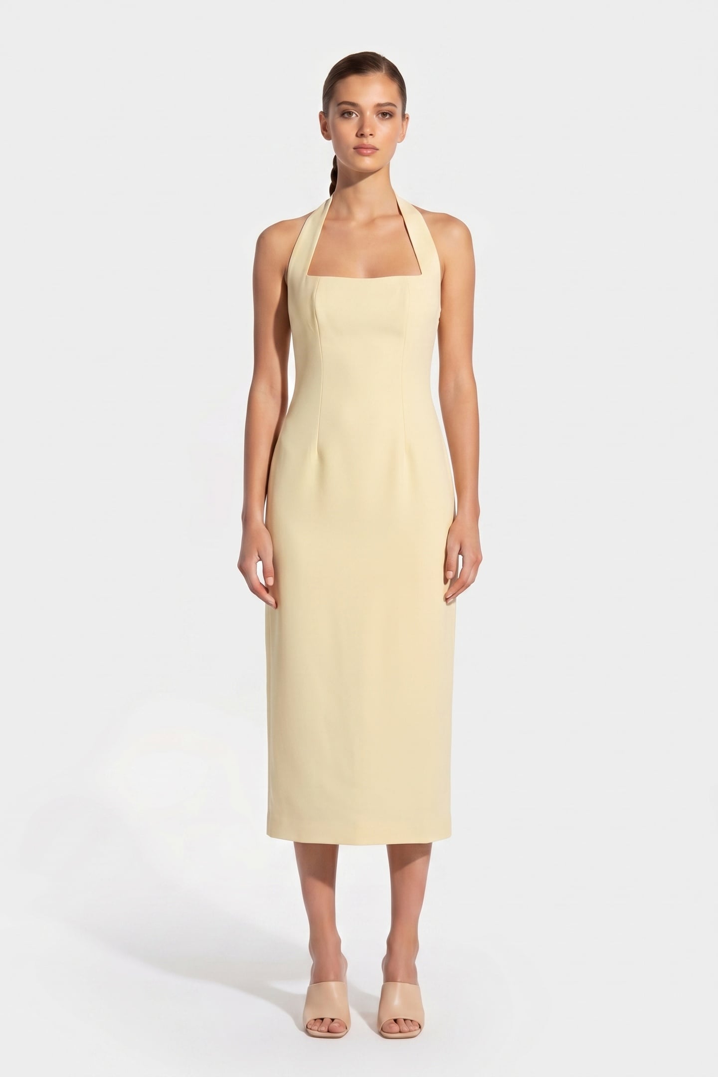 HALTER MIDI DRESS LEMON 1