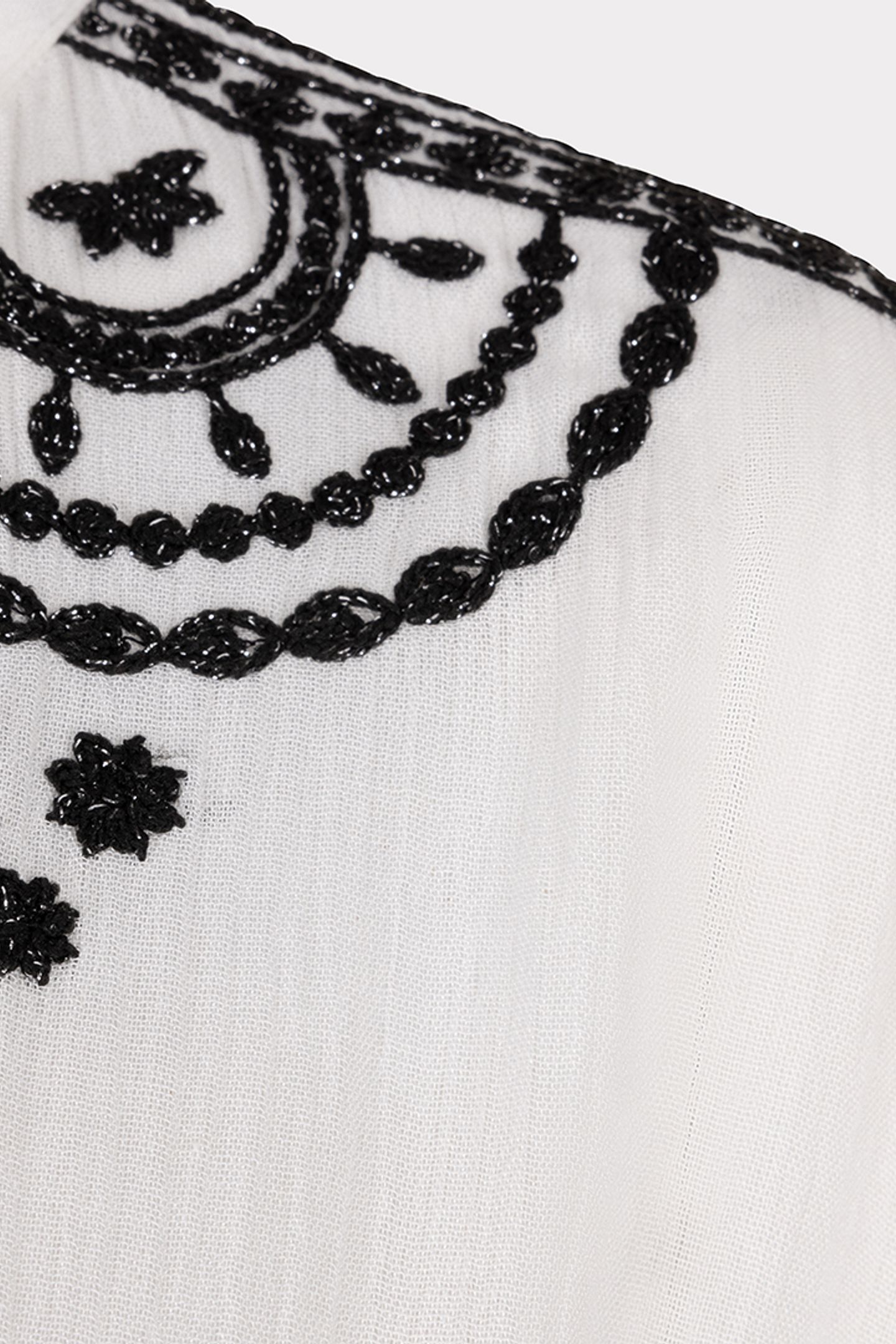 DRESS CRINKLE EMBROIDERY OFF WHITE / BLACK 7