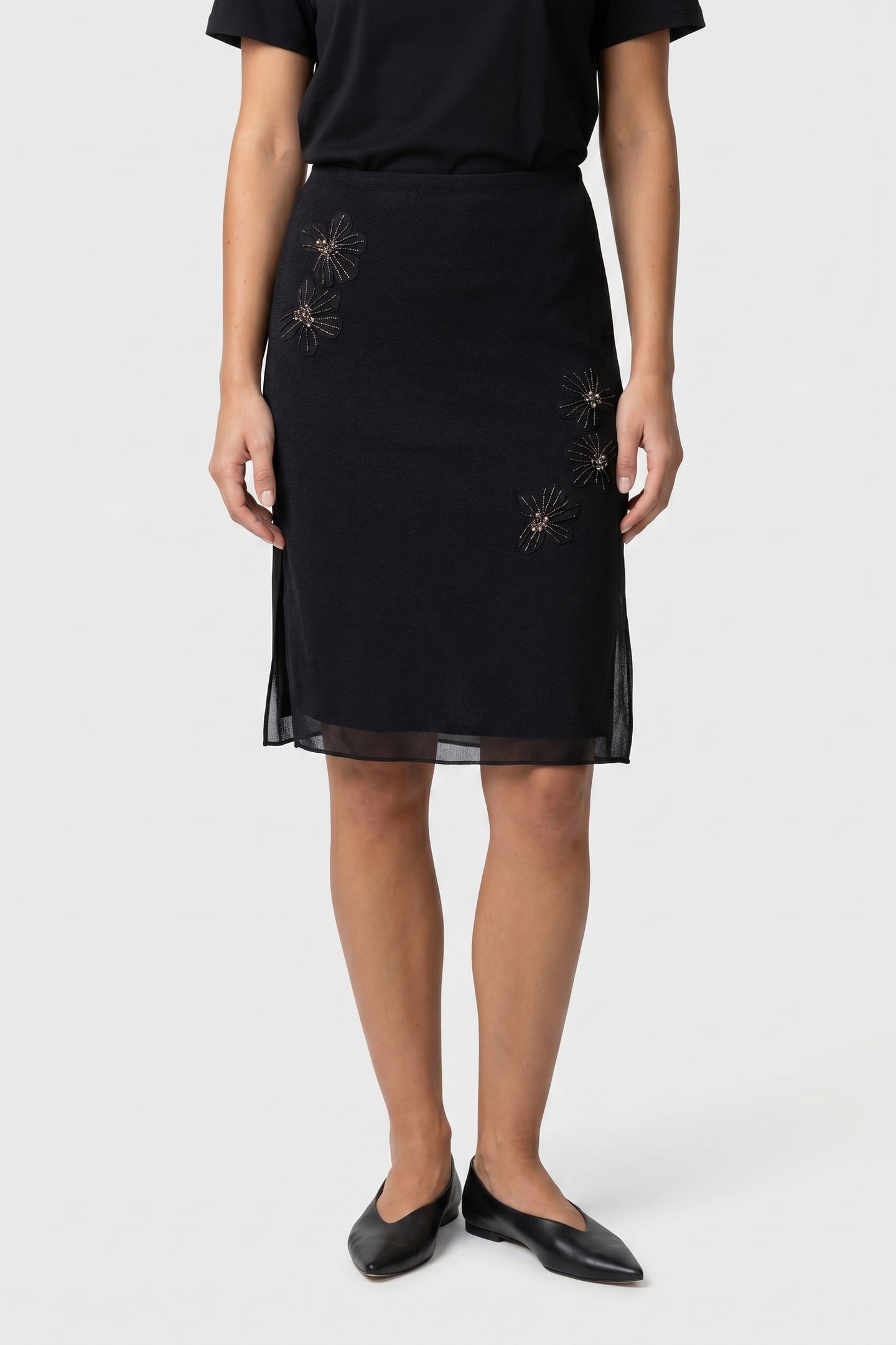 CAULINE MIDI SKIRT BLACK 1