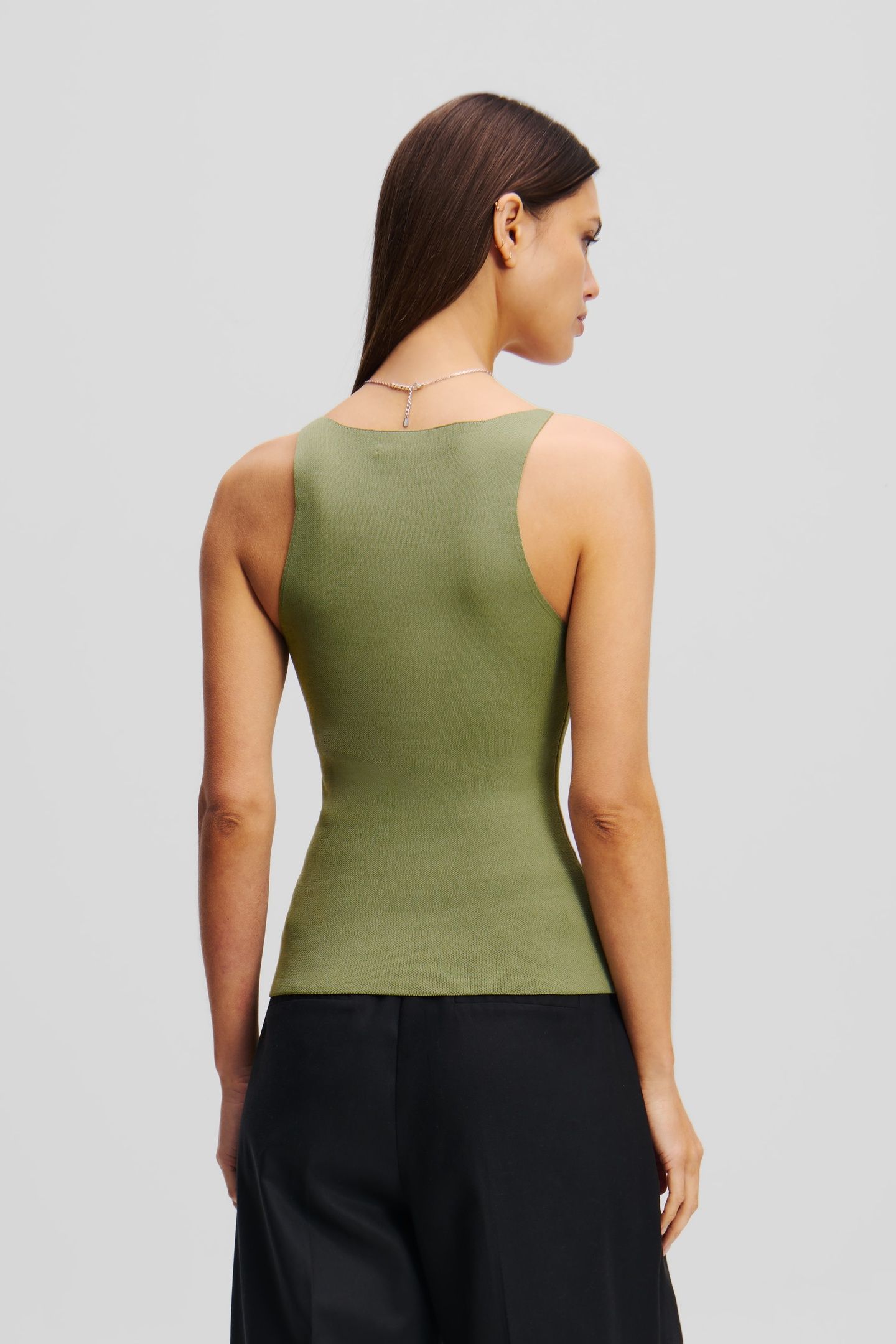 KNIT TANK OIL GREEN 5