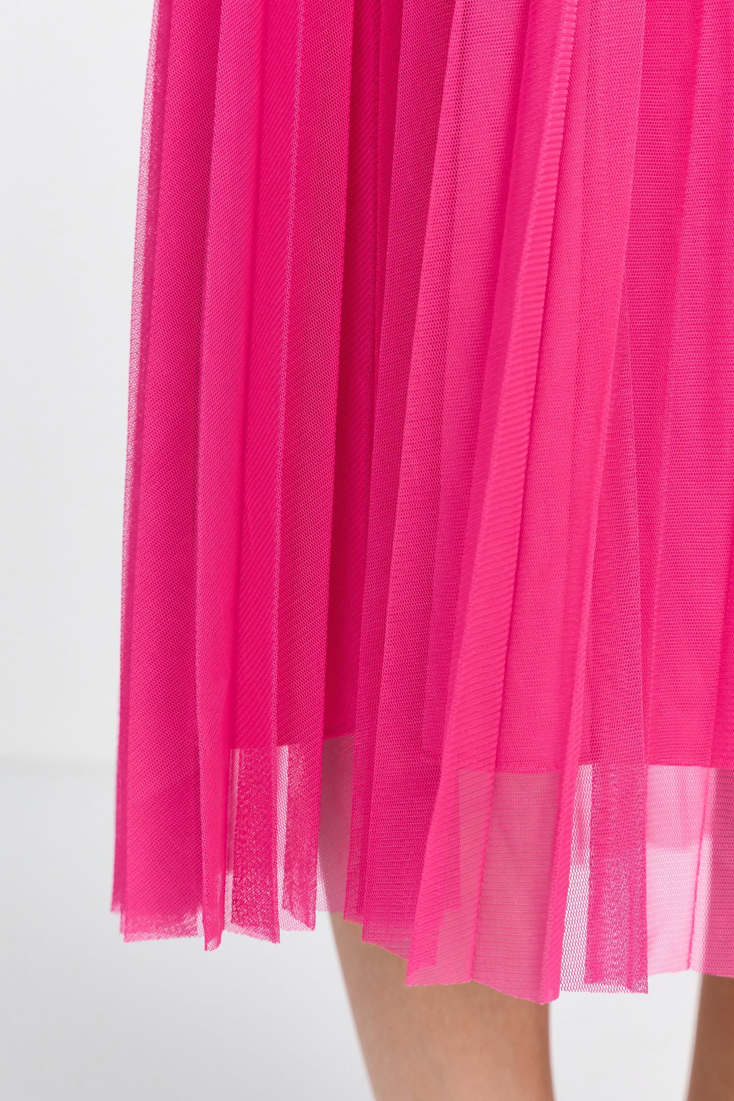 TULLE PLISSE SKIRT RASPBERRY PINK 5