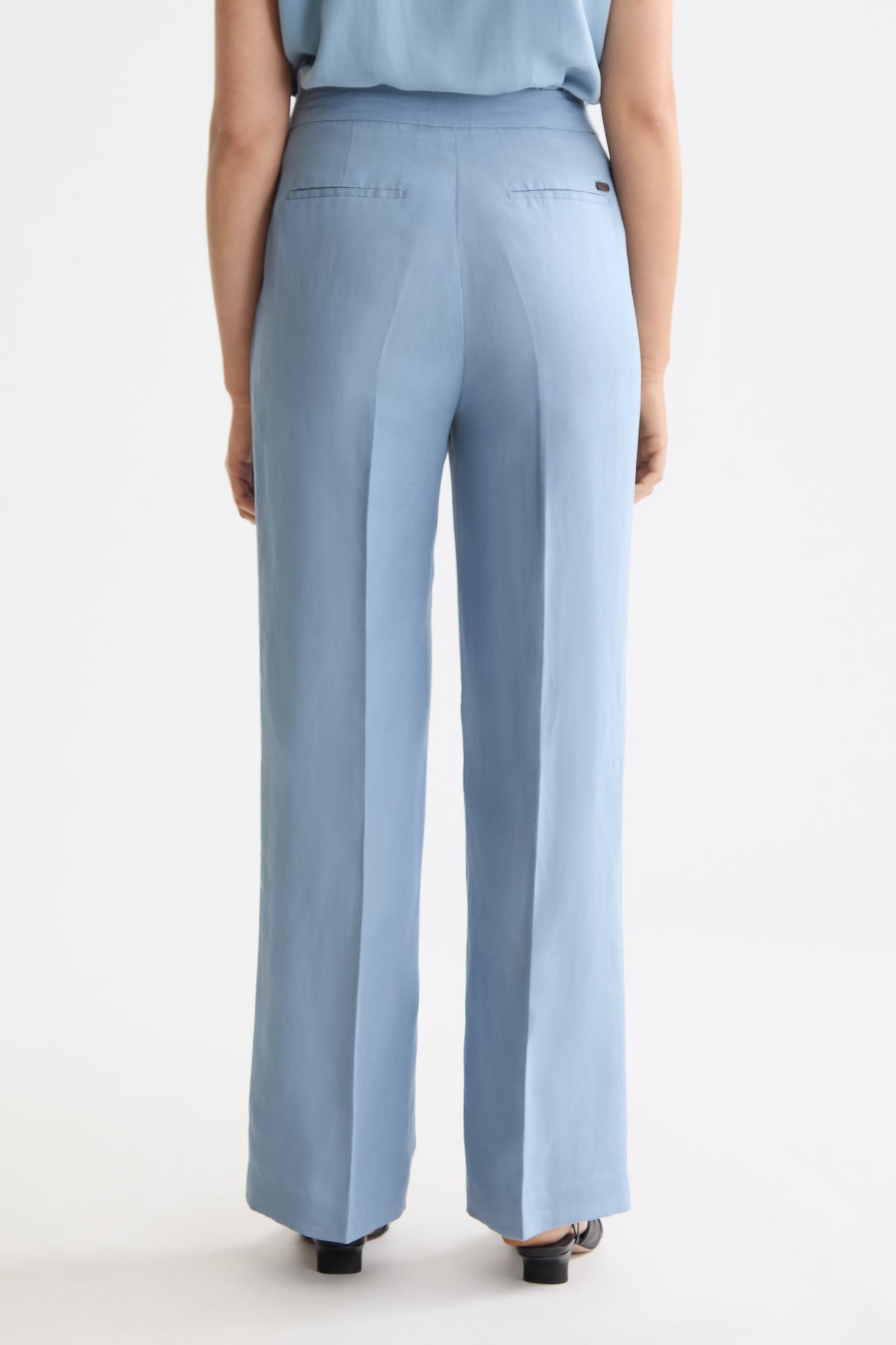 EDIE - HIGH RISE WIDE LEG DRAPEY PANT FADED DENIM 3