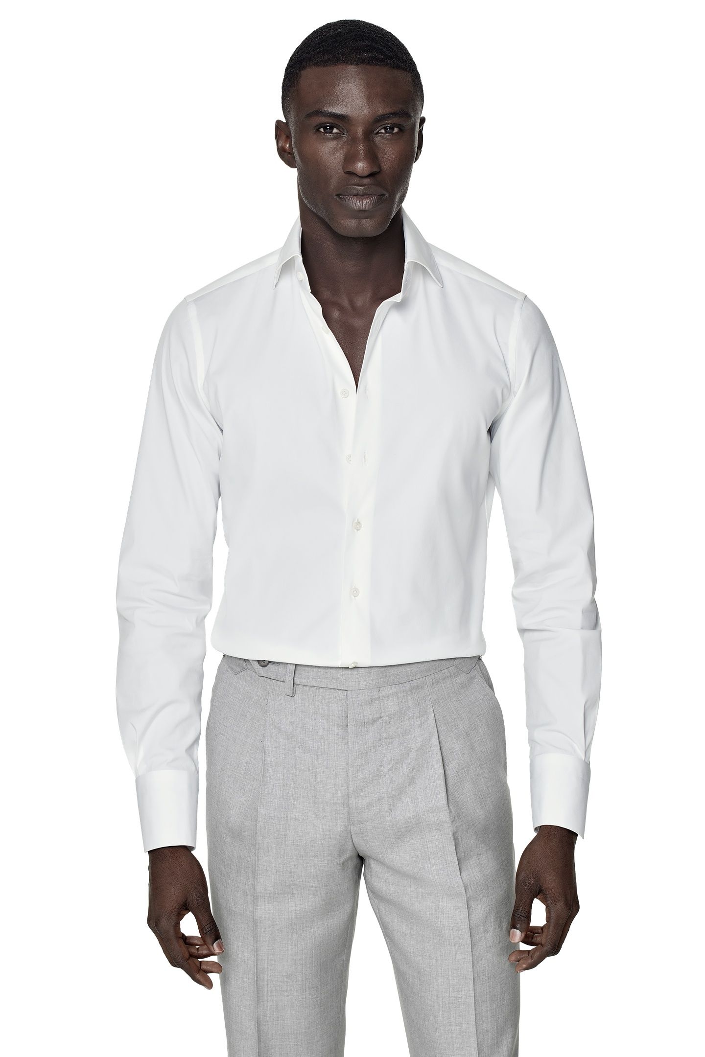 LUXURY STRETCH WHITE FORMAL SHIRTS WHITE 3