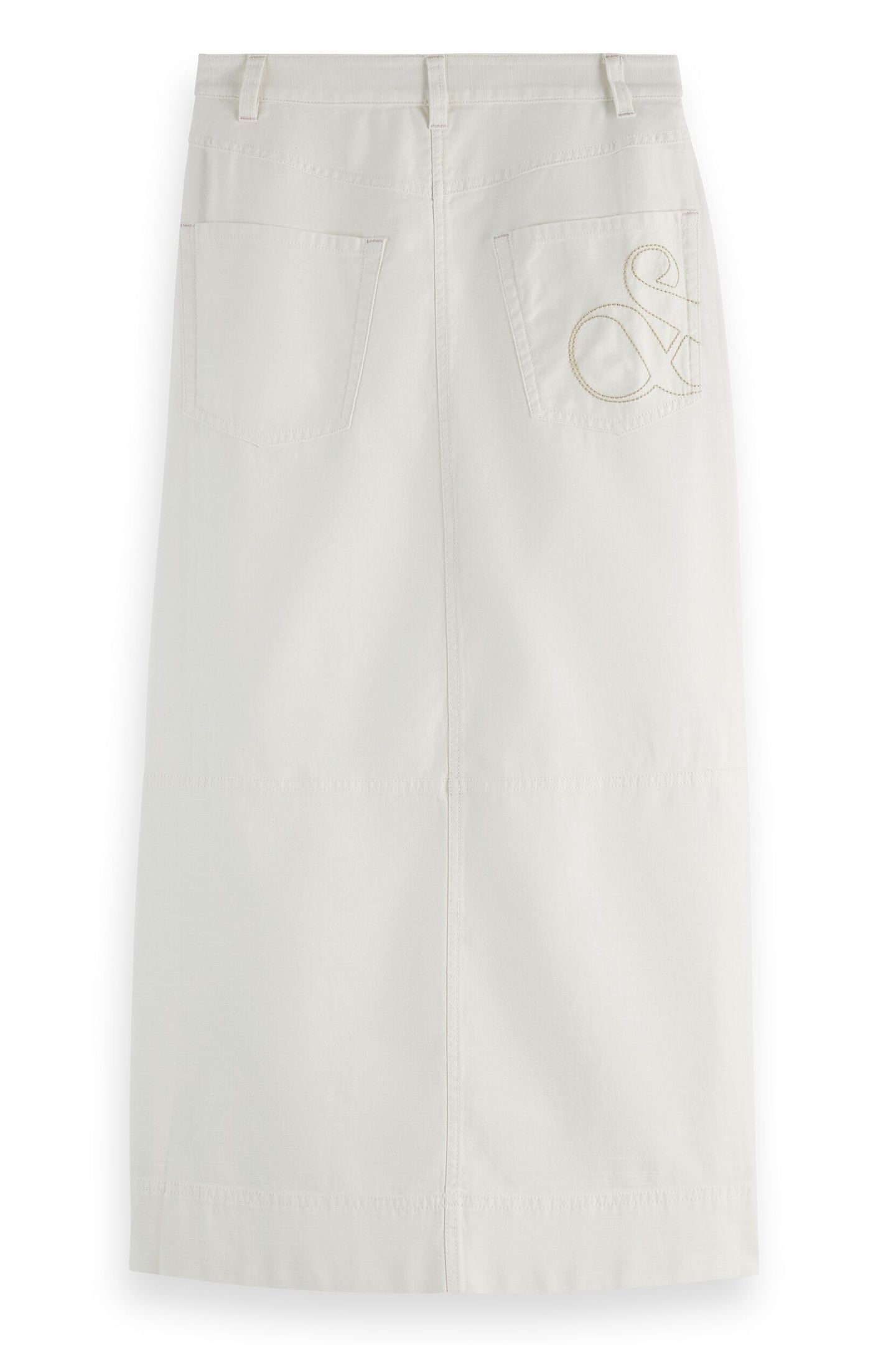 WORKWEAR MIDI SKIRT WITH FRONT SLIT EGGNOG 6