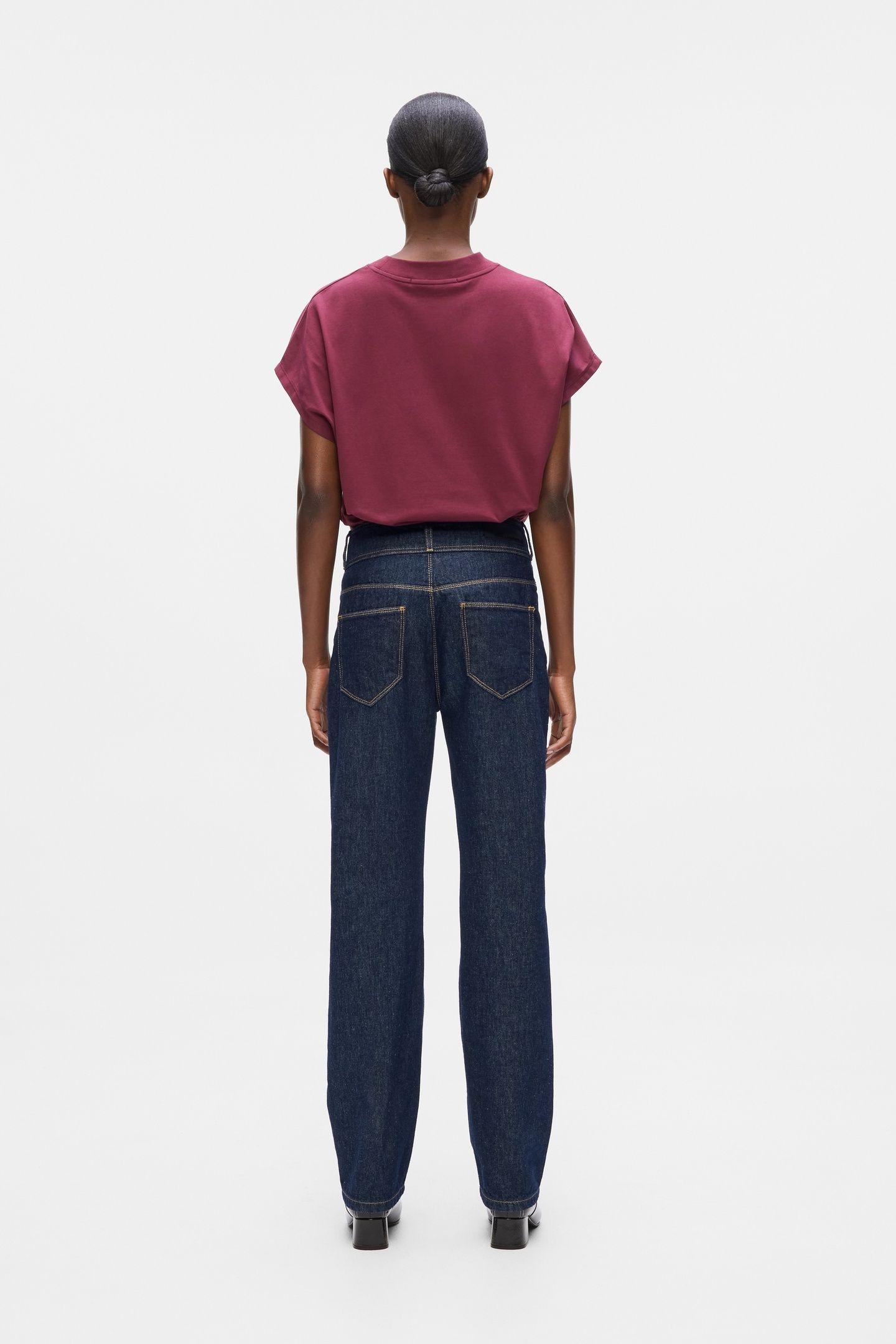RETRO STRAIGHT DENIM PANTS DARK BLUE DENIM 4