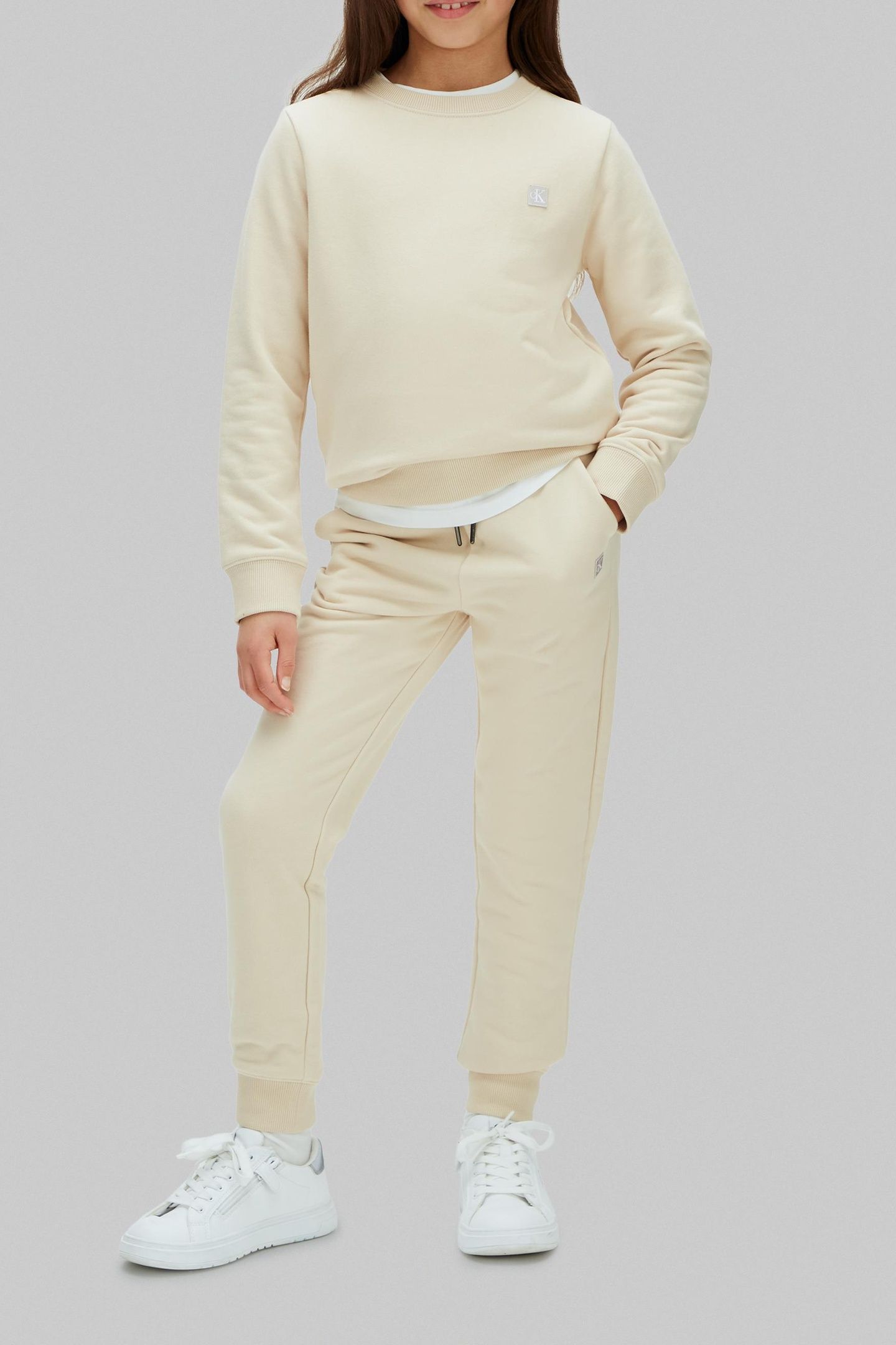 UNISEX MINI BADGE SWEATPANTS OATMEAL 2