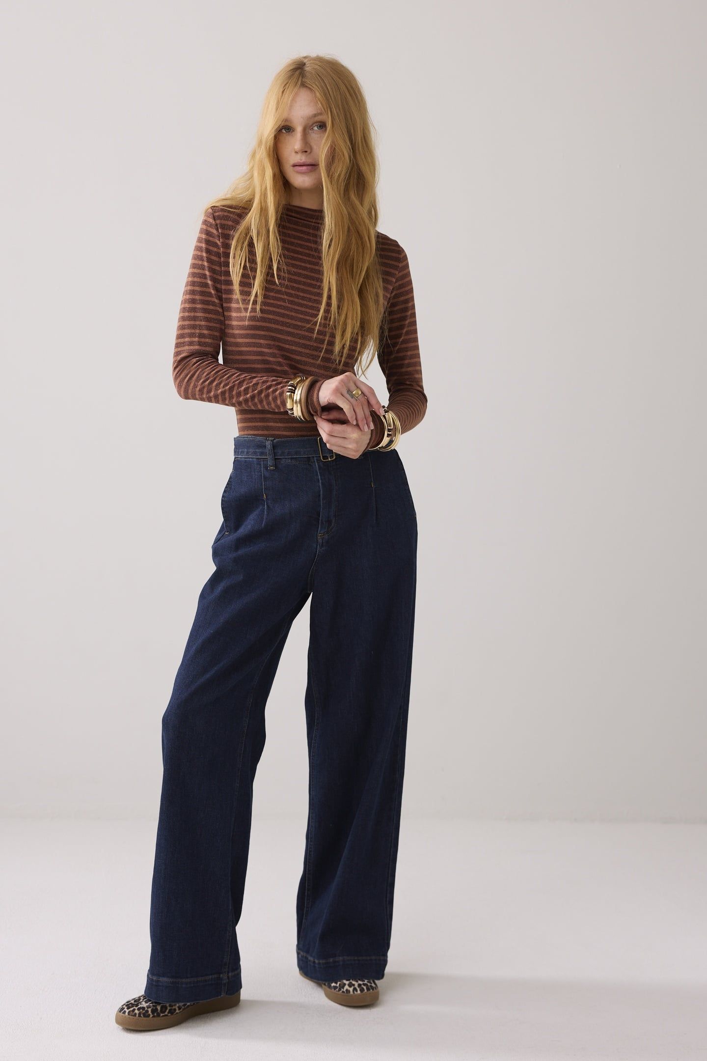 STRIPE LUREX LONGSLEEVE CACAO 1
