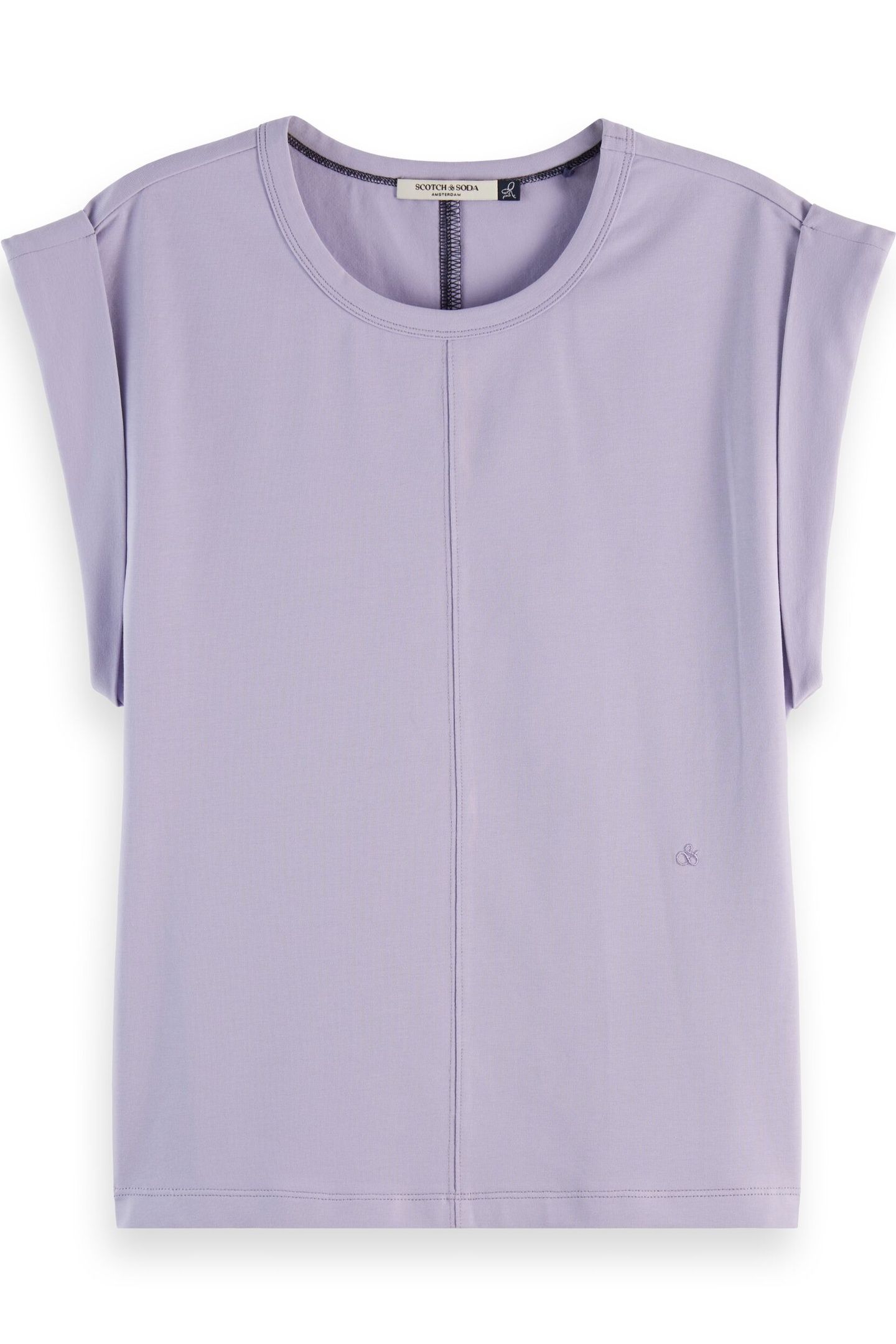 FITTED ROLLED-UP SLEEVE T-SHIRT LANGUID LAVENDER 6
