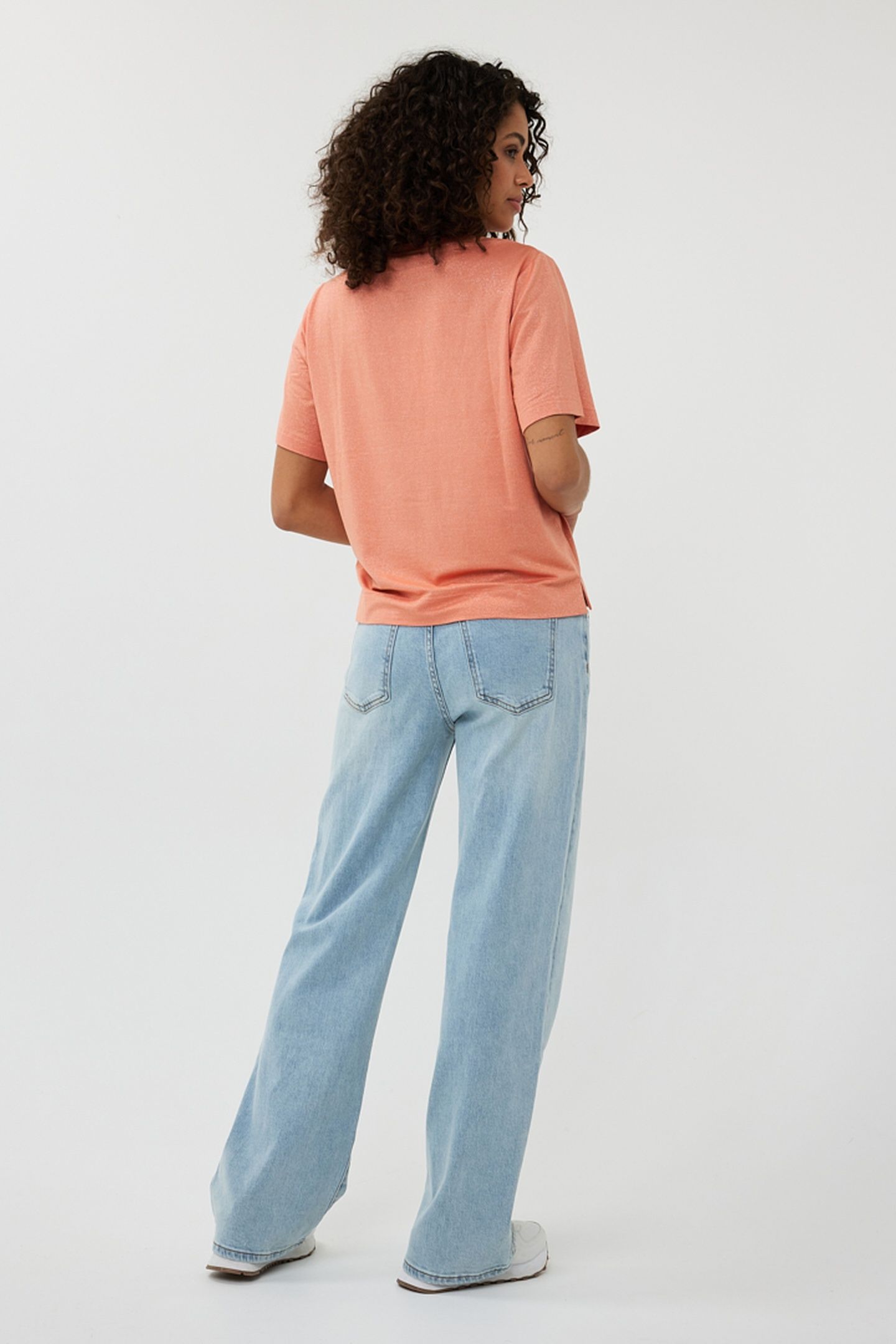 T-SHIRT S/SLVE WIDE FIT LUREX APRICOT 3