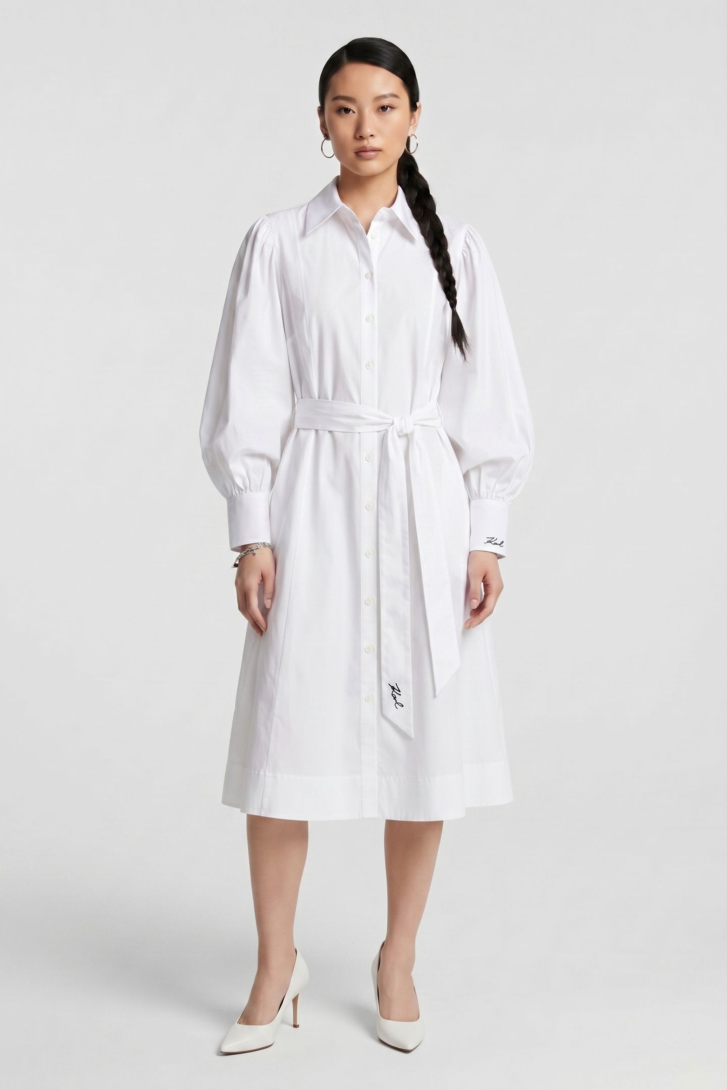 KARL SHIRT DRESS WHITE 1