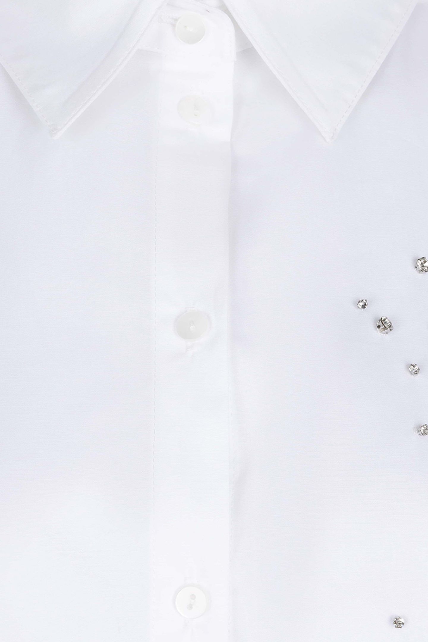 BLOUSE POPLIN RHINESTONES OFF WHITE 8