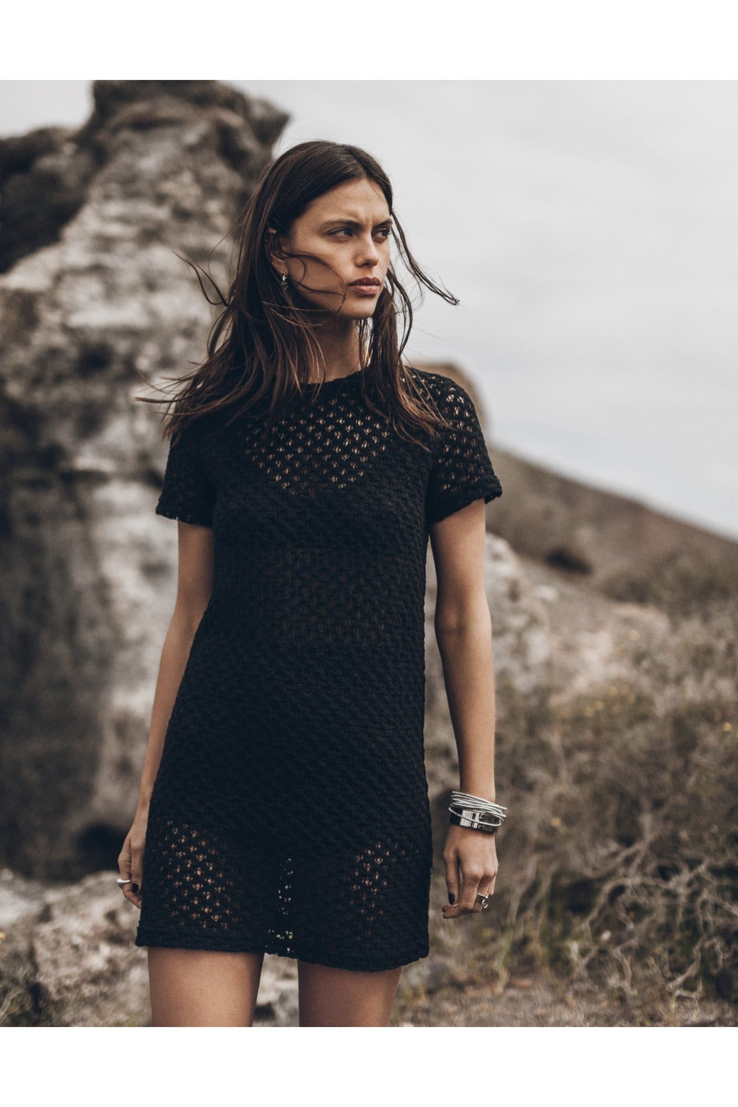 THE BLACK SHORT CROCHET DRESS 1