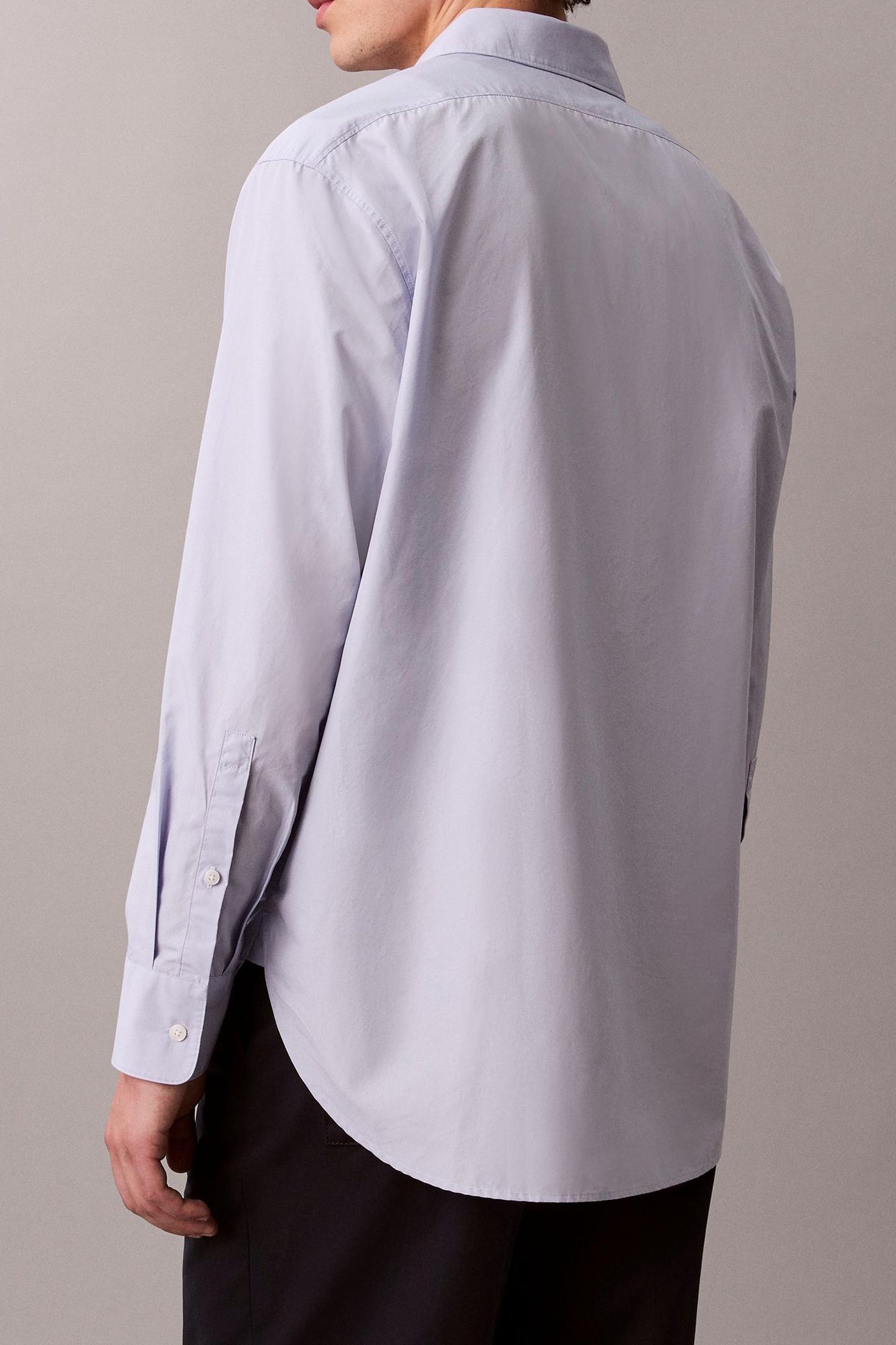LS SOLID CRISP SHIRT CASUAL BLUE 3
