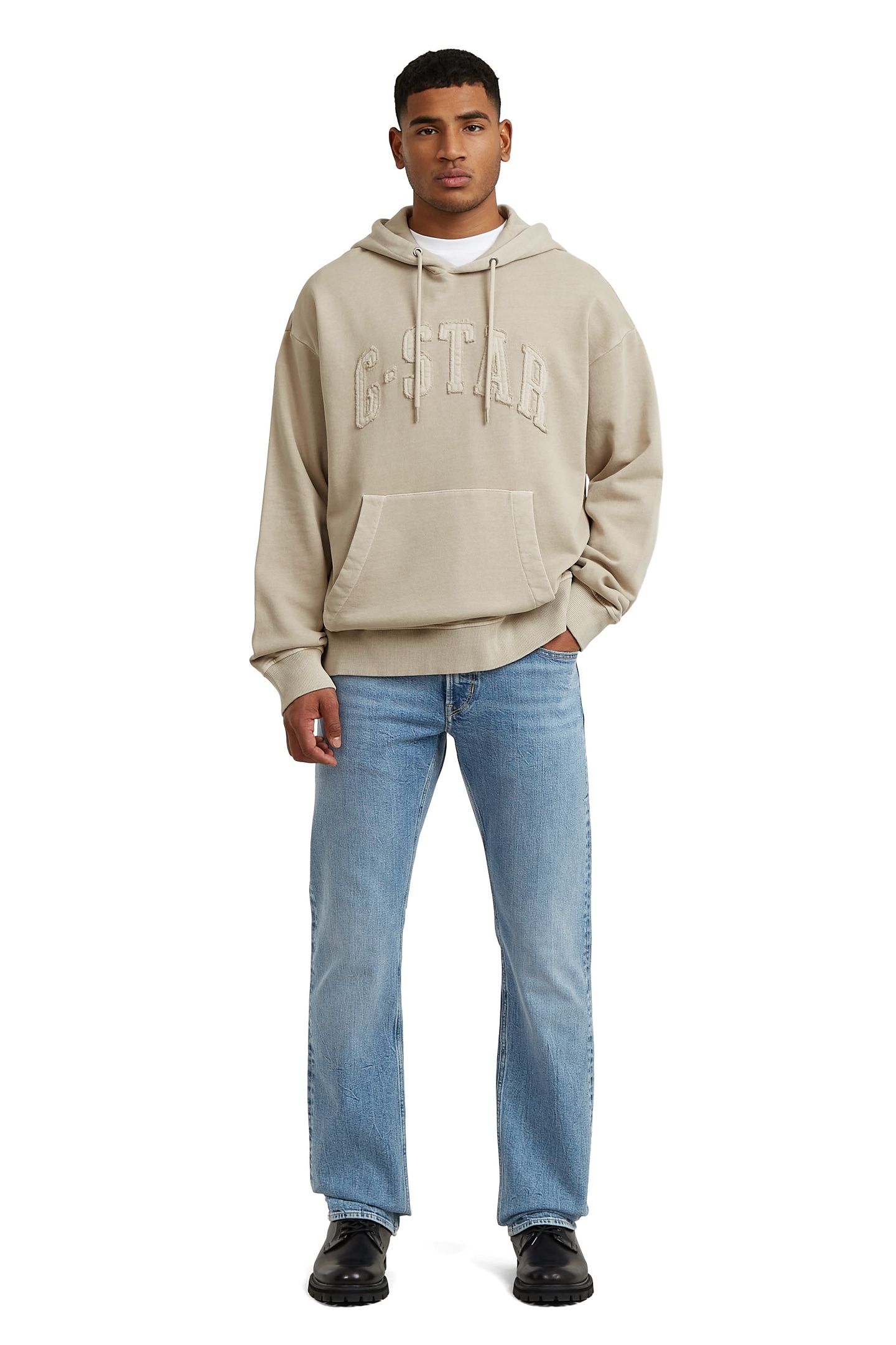 APPLIQUE RELAXED HOODIE BRICK 1