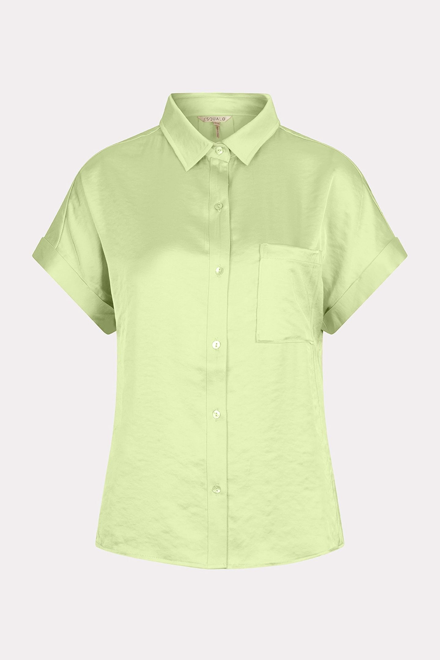 BLOUSE S/SLVE POCKET SATIN LOOK APPLE GREEN 1