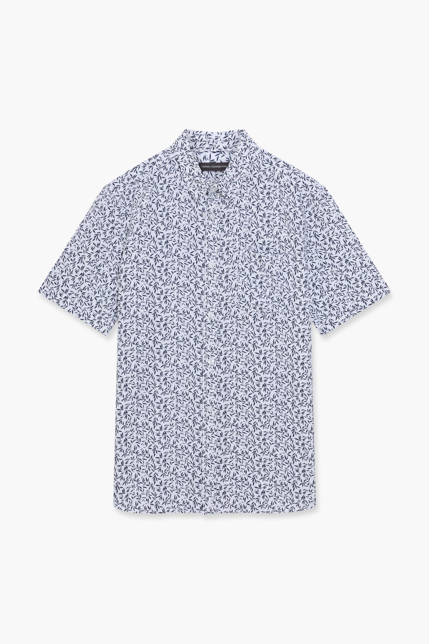 LINEN LEAF SS WHITE/MARINE 1