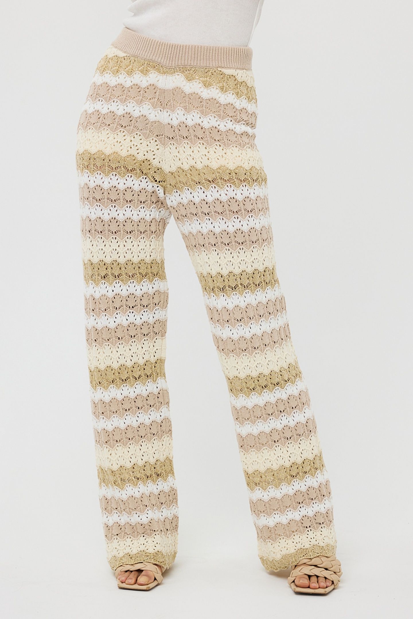 TROUSERS AJOUR STRIPE KNIT PRINT 2