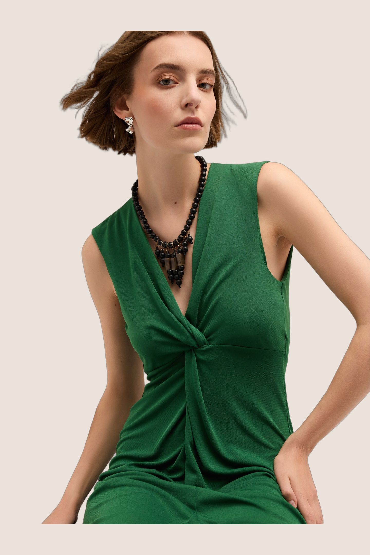 JERSEY DRESS WITH KNOT GREEN 5