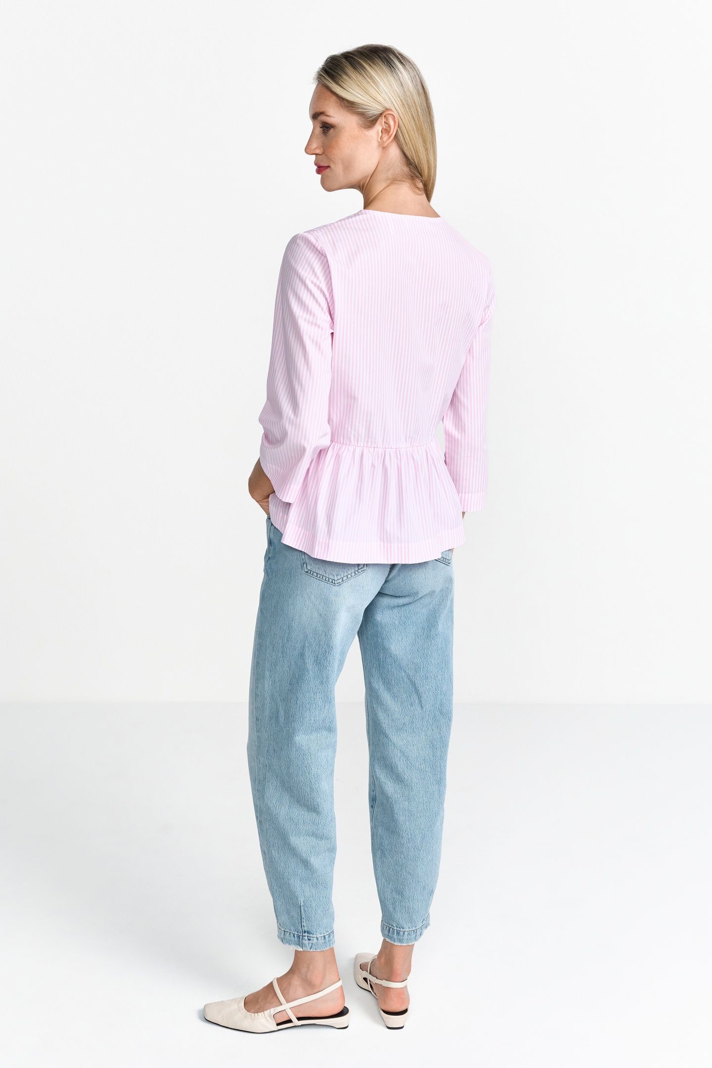 STRIPED BLOUSE WITH BOW SPRING BLUSH 3