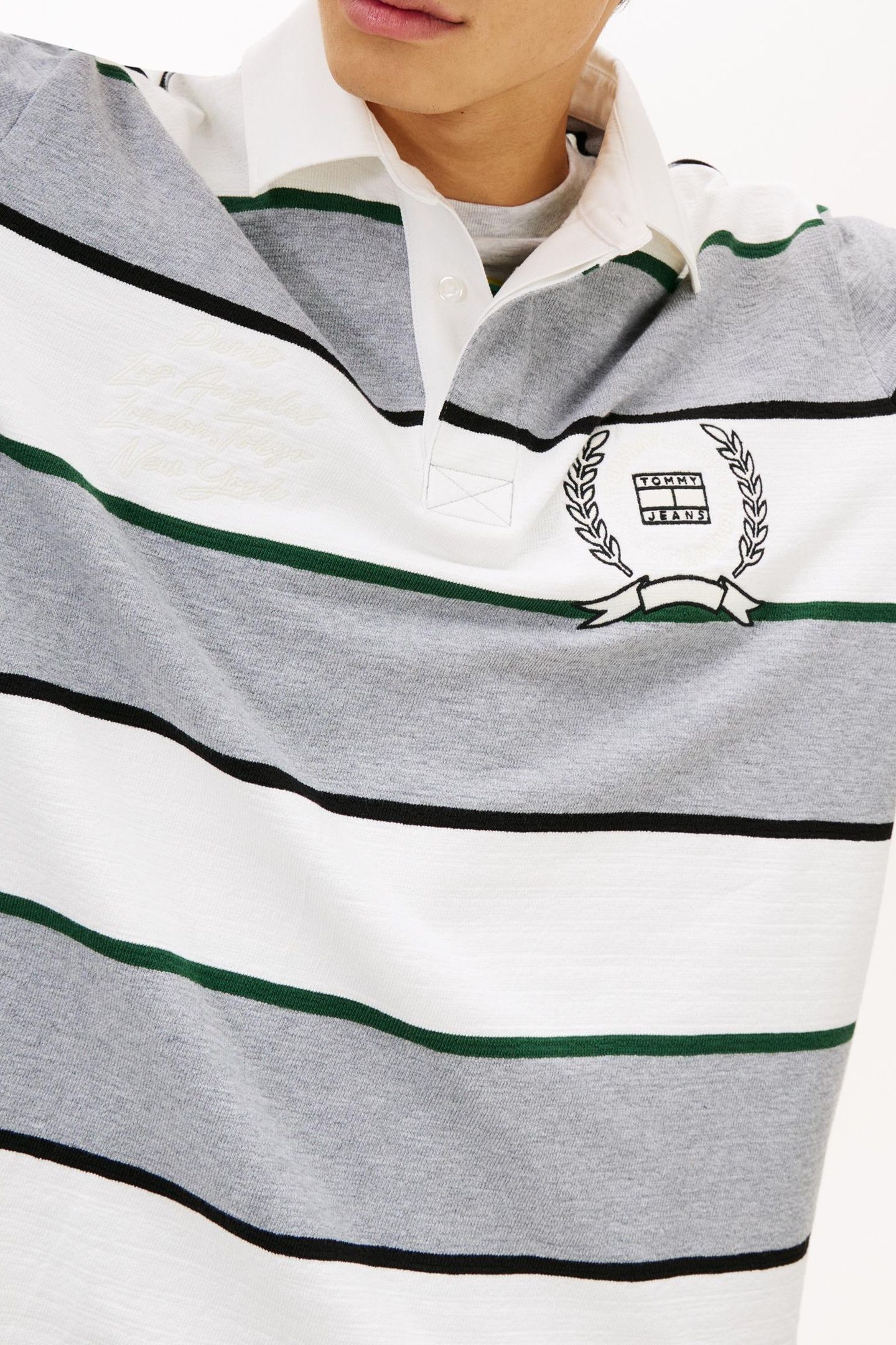 TJM RELAXED SS STRIPE POLO GREY HEATHER STRIPE 5