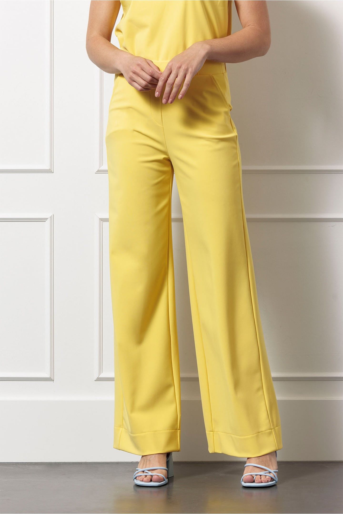 LEXIE LONG BONDED TROUSERS GOLDEN YELLOW 1