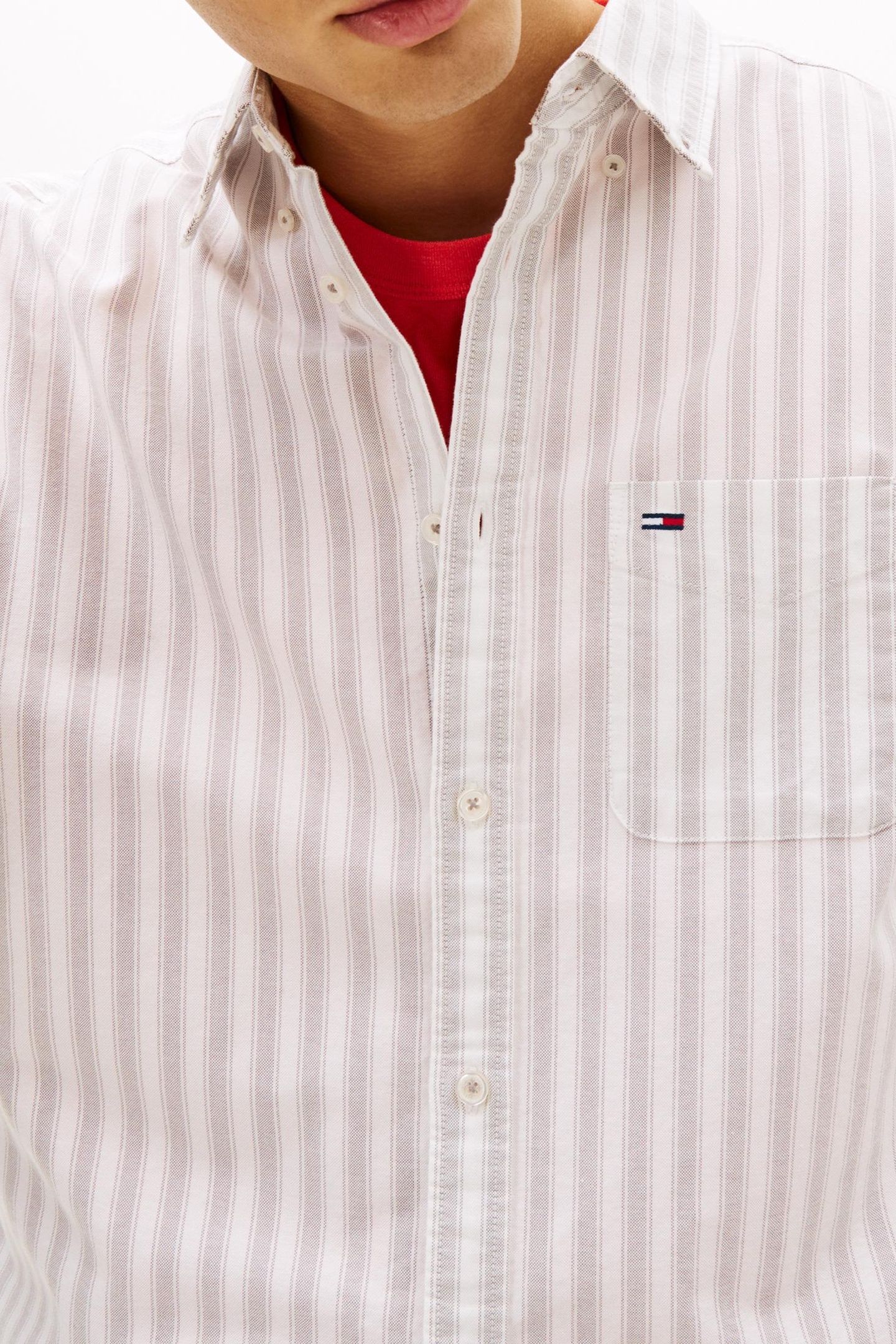 TJM REGULAR STRIPE OXFORD SHIRT IVY MINK STRIPE 5