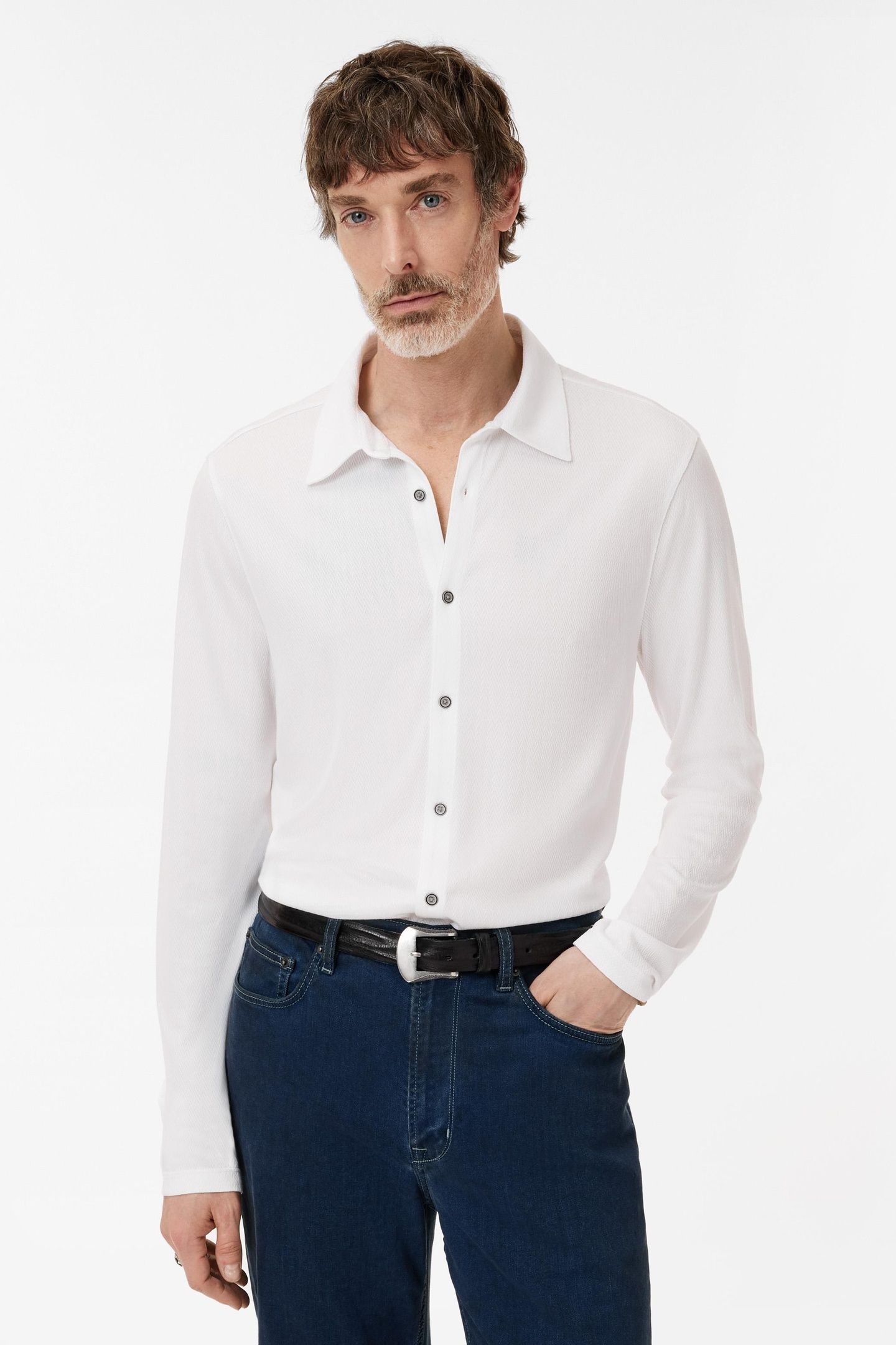 CASERTA REGULAR FIT LS COLLAR SHIRT WITH WHITE 1