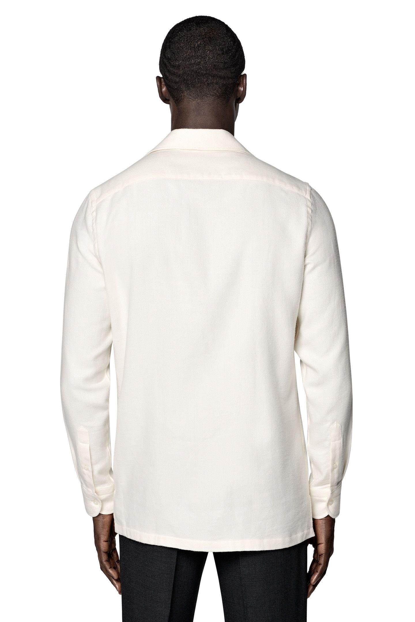 SAFARI HERRINGBONE CASUAL SHIRTS OFF-WHITE 5