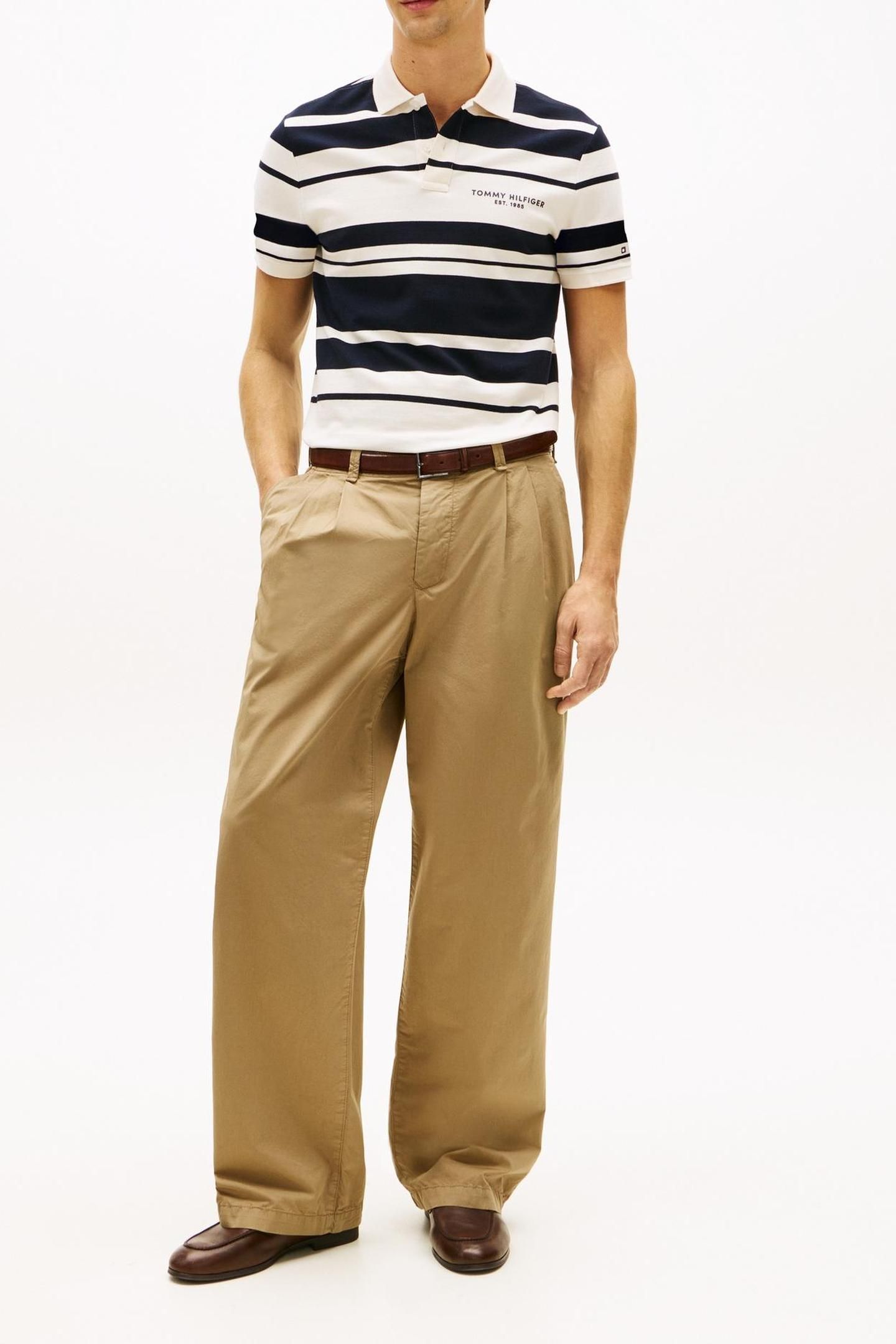 PIQUE MULTI STRIPE POLO IVORY PETAL/DESERT SKY 2