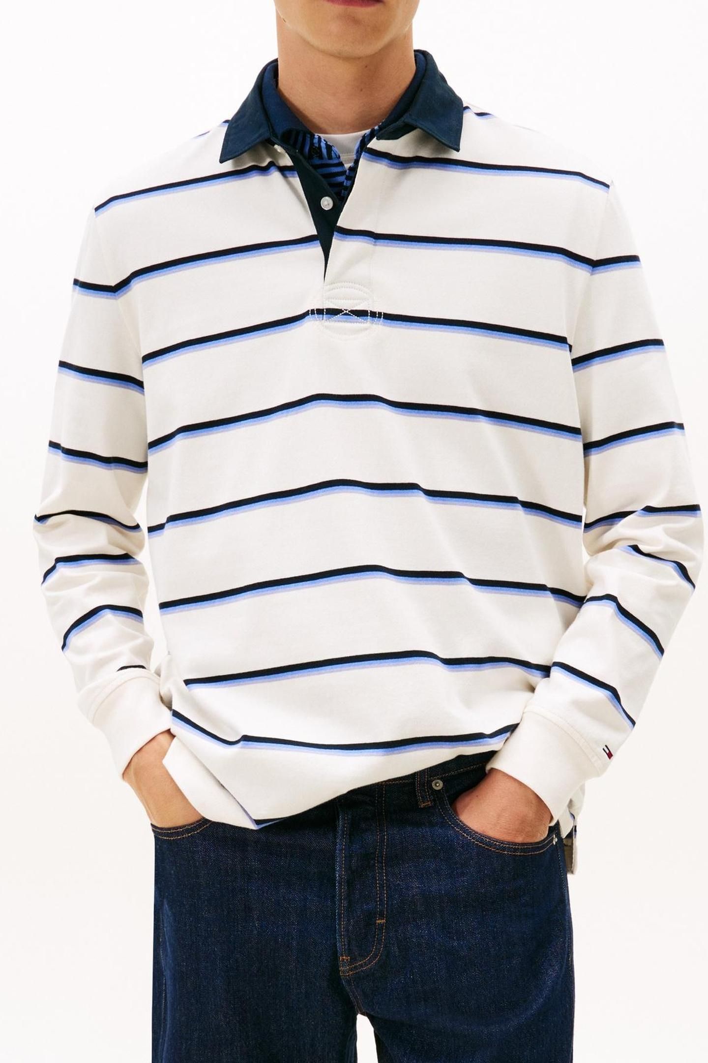 TJM RELAXED WOVEN LABEL POLO ANCIENT WHITE STRIPE 3