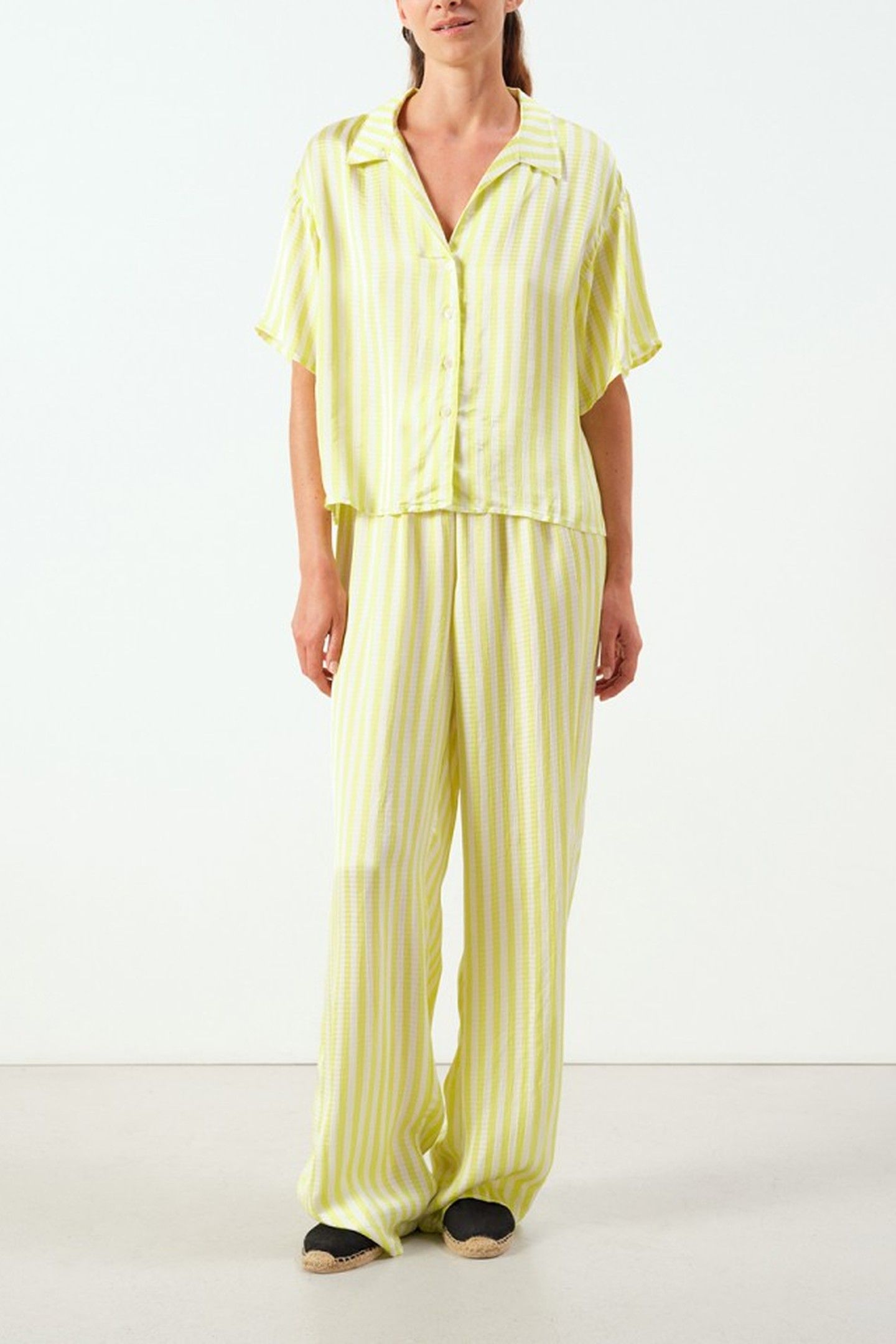 SHANING SHIRT RAYURES JAUNES FLUO 1