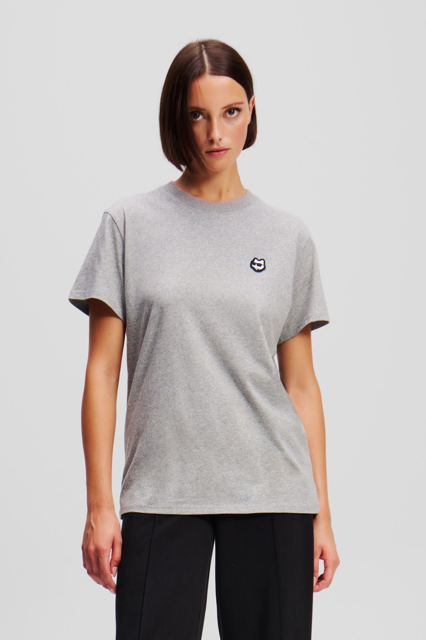 IKON PATCH T-SHIRT LIGHT GREY MELANGE 1