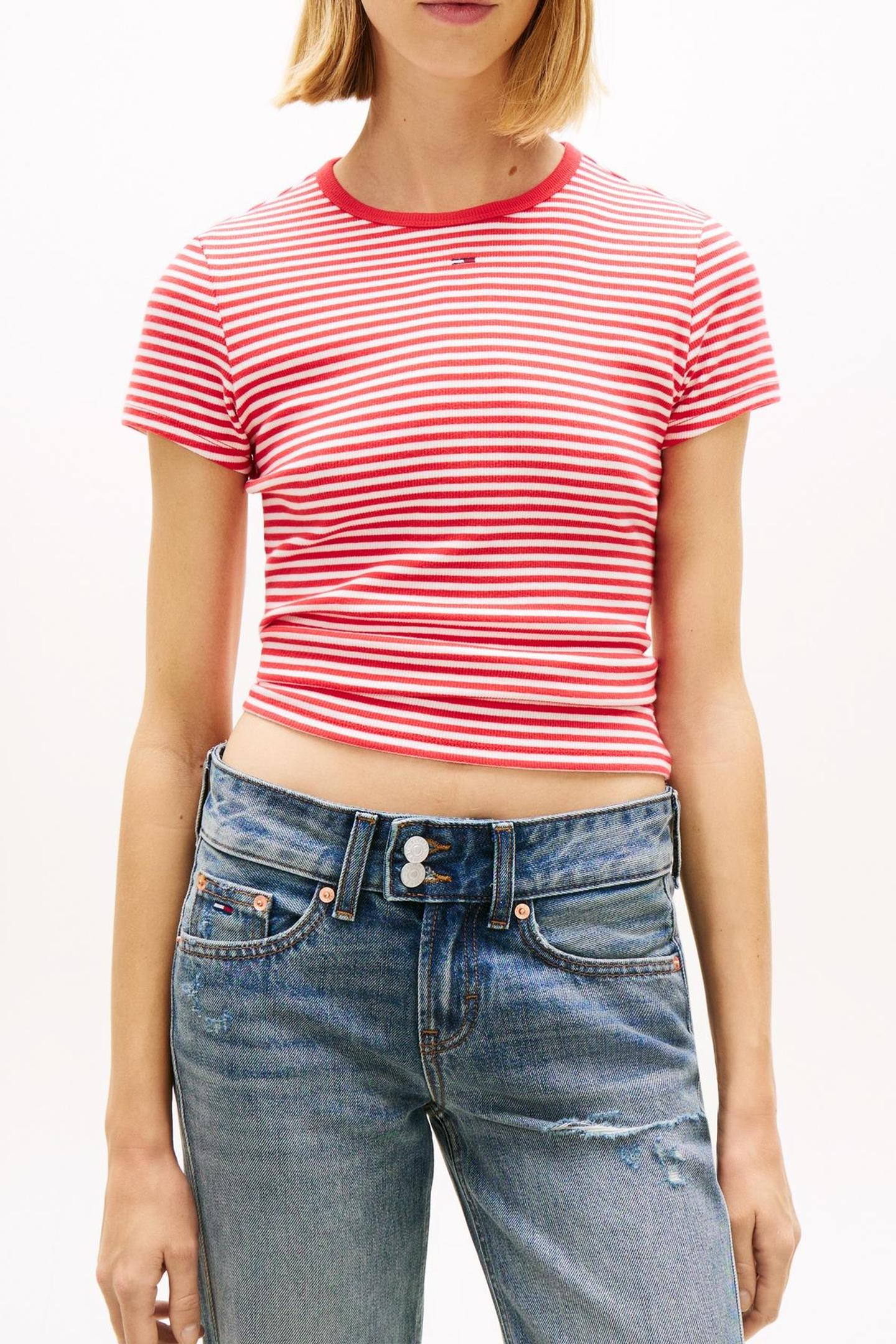 TJW SLIM ESSENTIAL T-SHIRT RED/STRIPE 1
