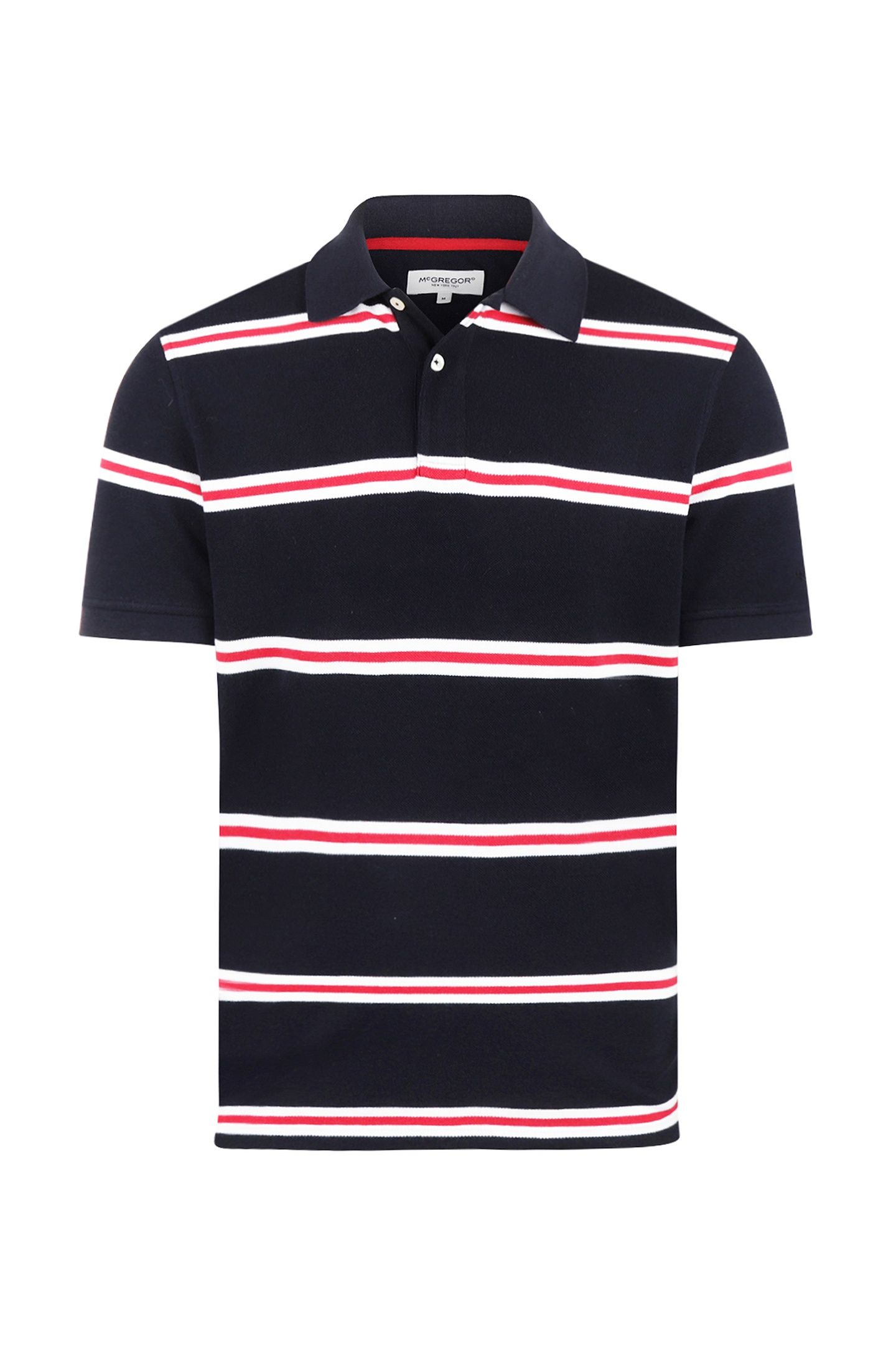 PIQUE 3 COLOUR STRIPE POLO NAVY 3