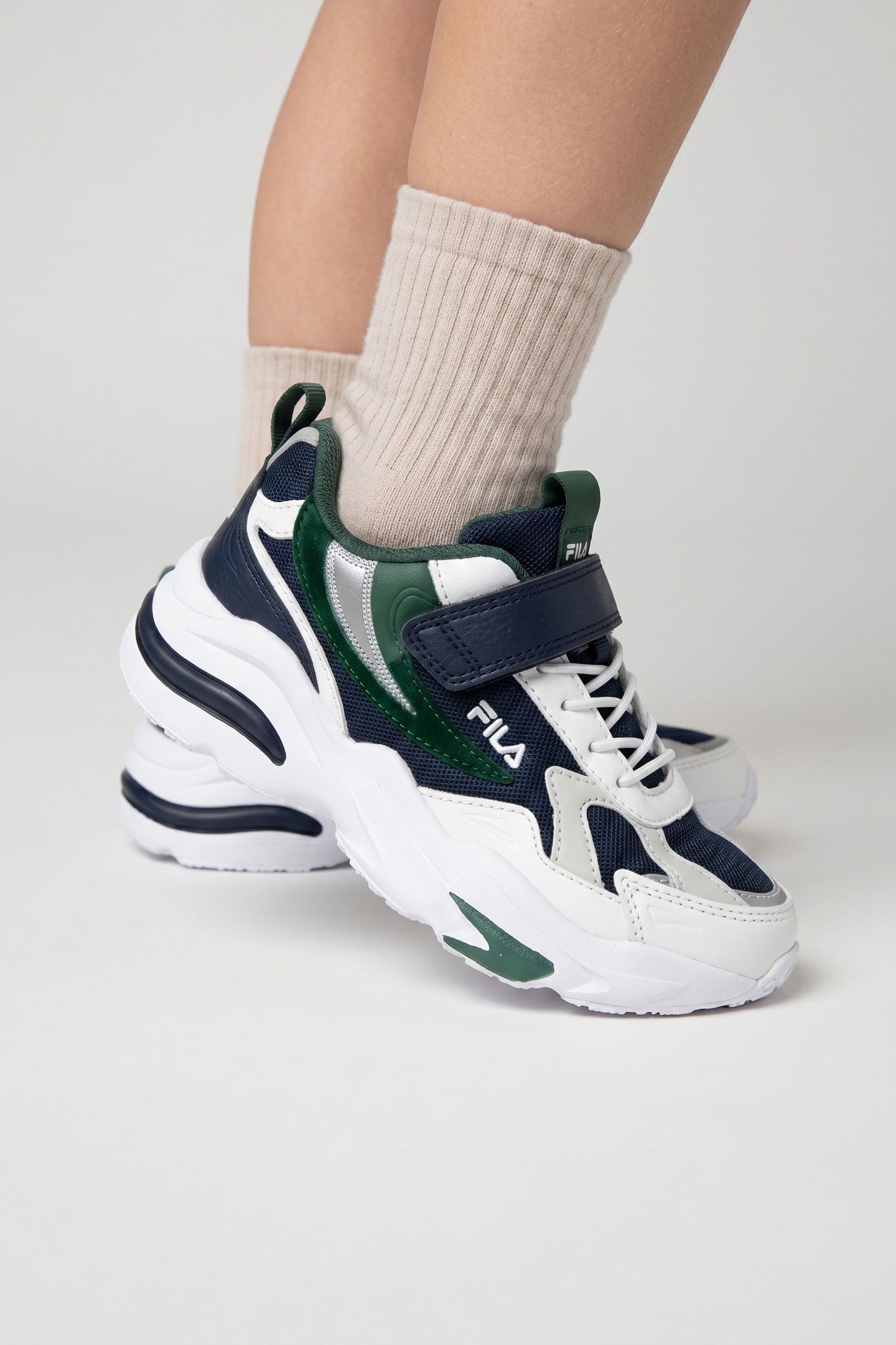MADRUN VELCRO KIDS FILA NAVY-POSY GREEN 3