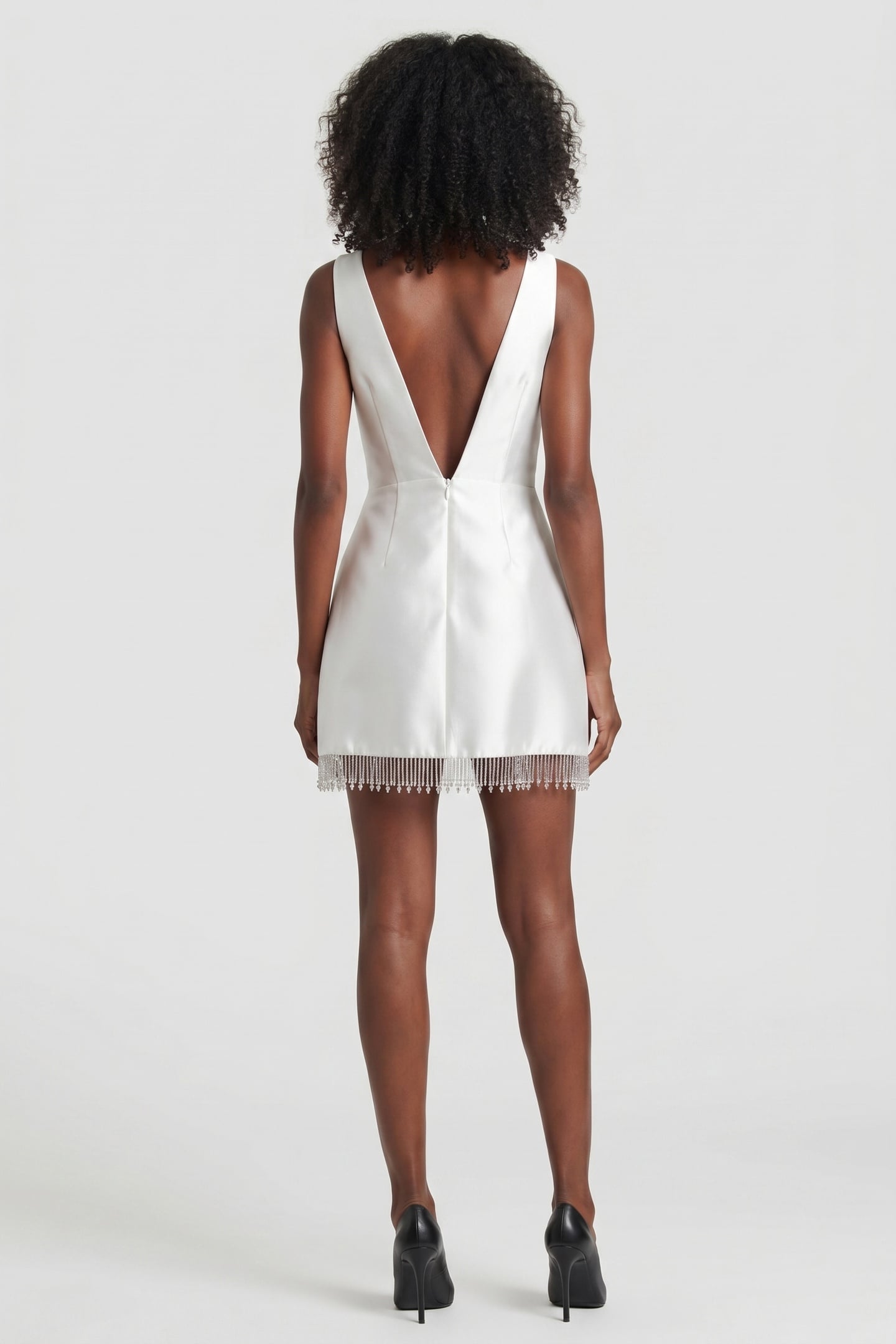 EMBELLISHED MINI DRESS WHITE 2