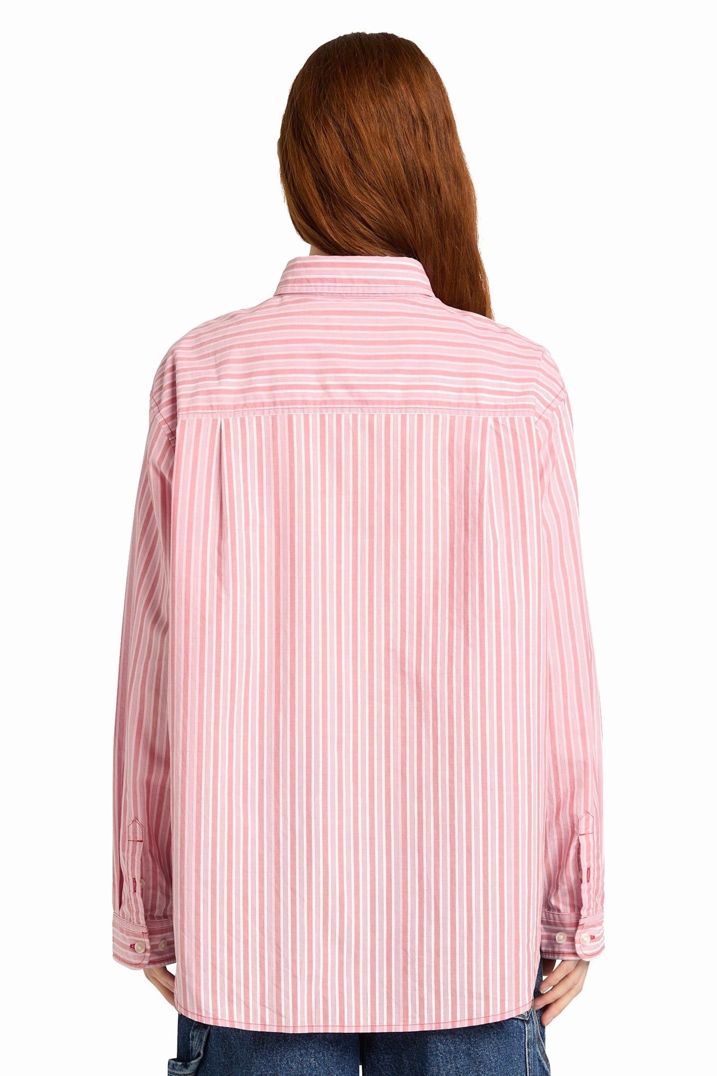 POPELINE STRIPE LONG-SLEEVE SHIRT MEDIUM RED 2